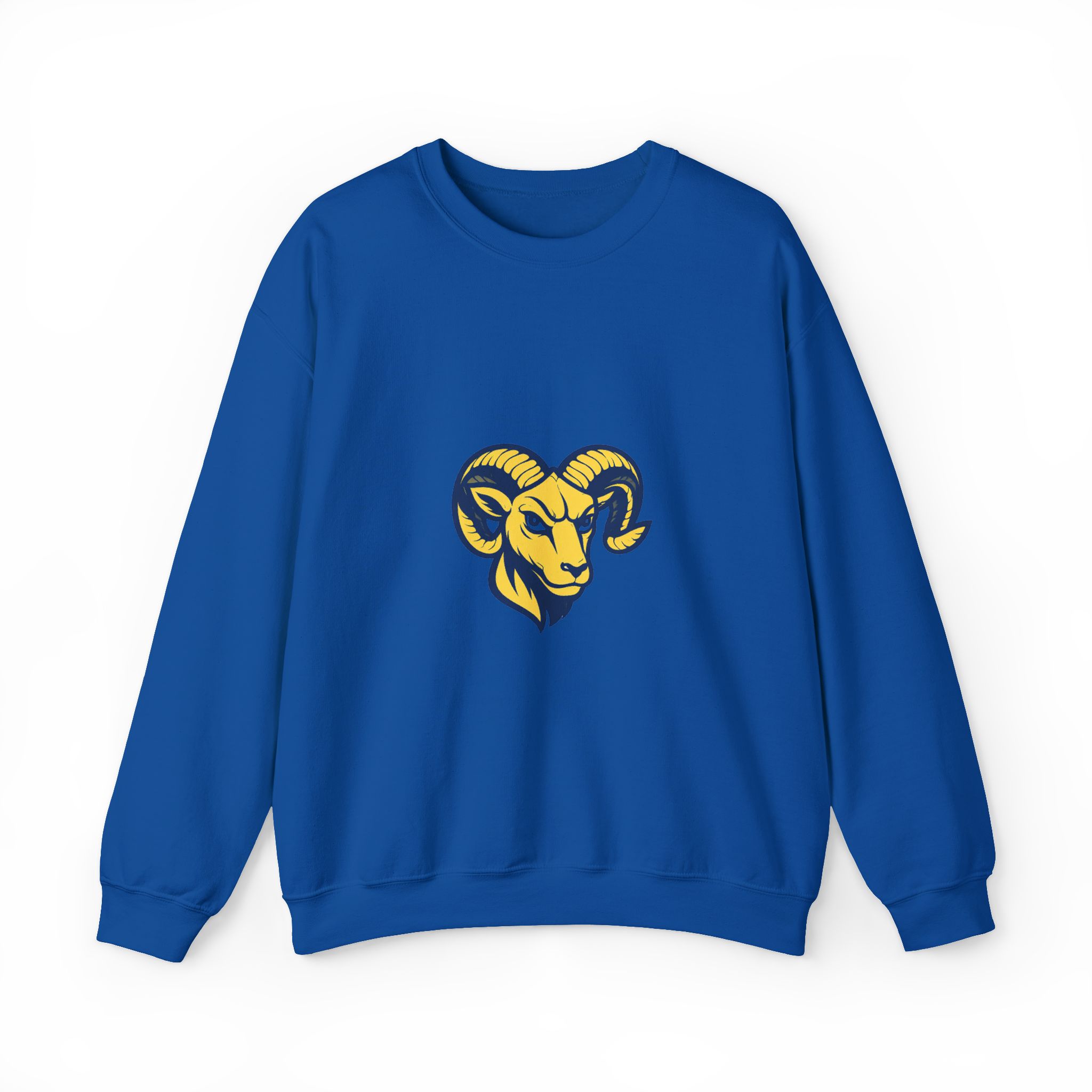 Ram Head Crewneck Sweatshirt – Bold Yellow & Navy Mascot Pullover - Image 17