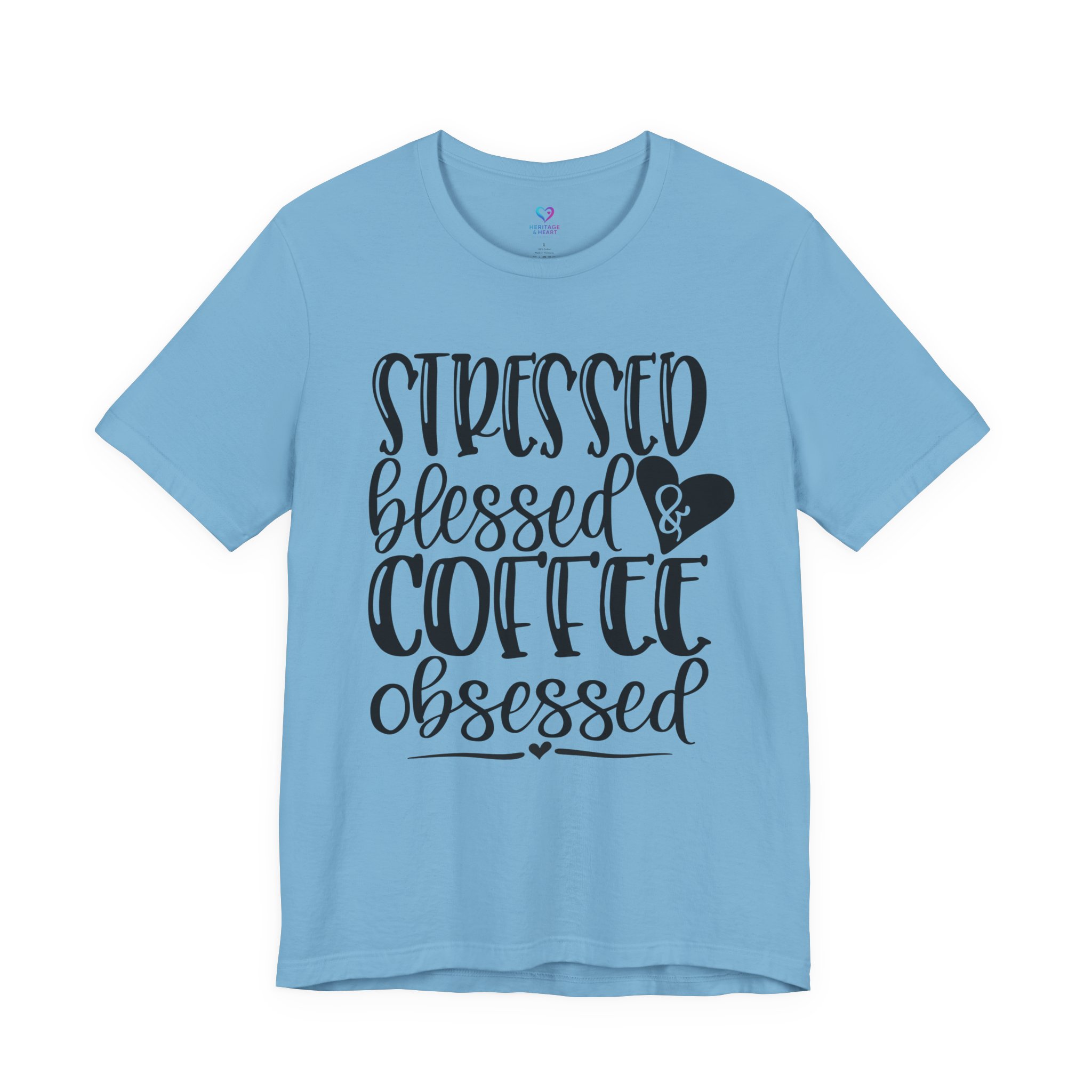 Coffee Obsessed T‑Shirt - "Stressed Blessed & Coffee Obsessed" Graphic Tee - Image 2