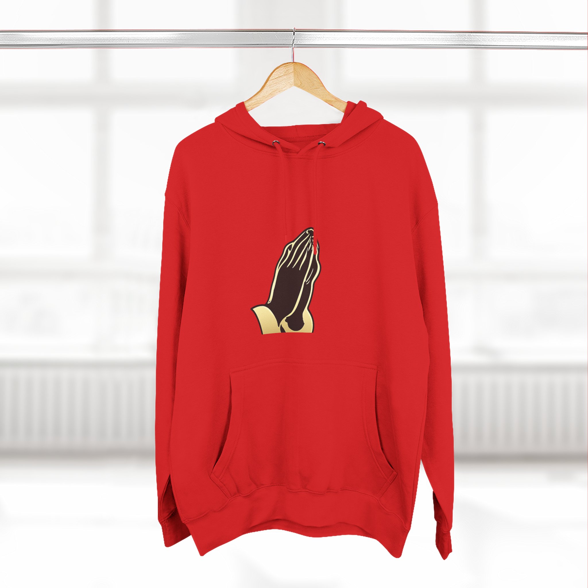 Praying Hands Hoodie - Minimal Religious Graphic Fleece Pullover - Image 16
