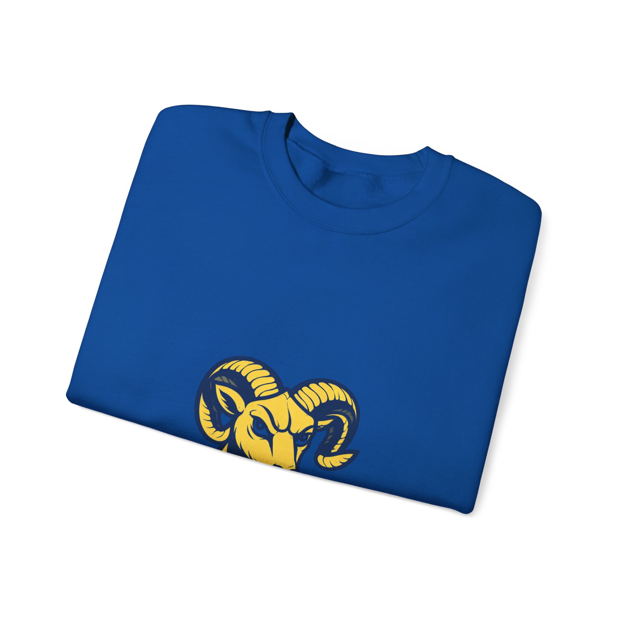 Ram Head Crewneck Sweatshirt – Bold Yellow & Navy Mascot Pullover - Image 19