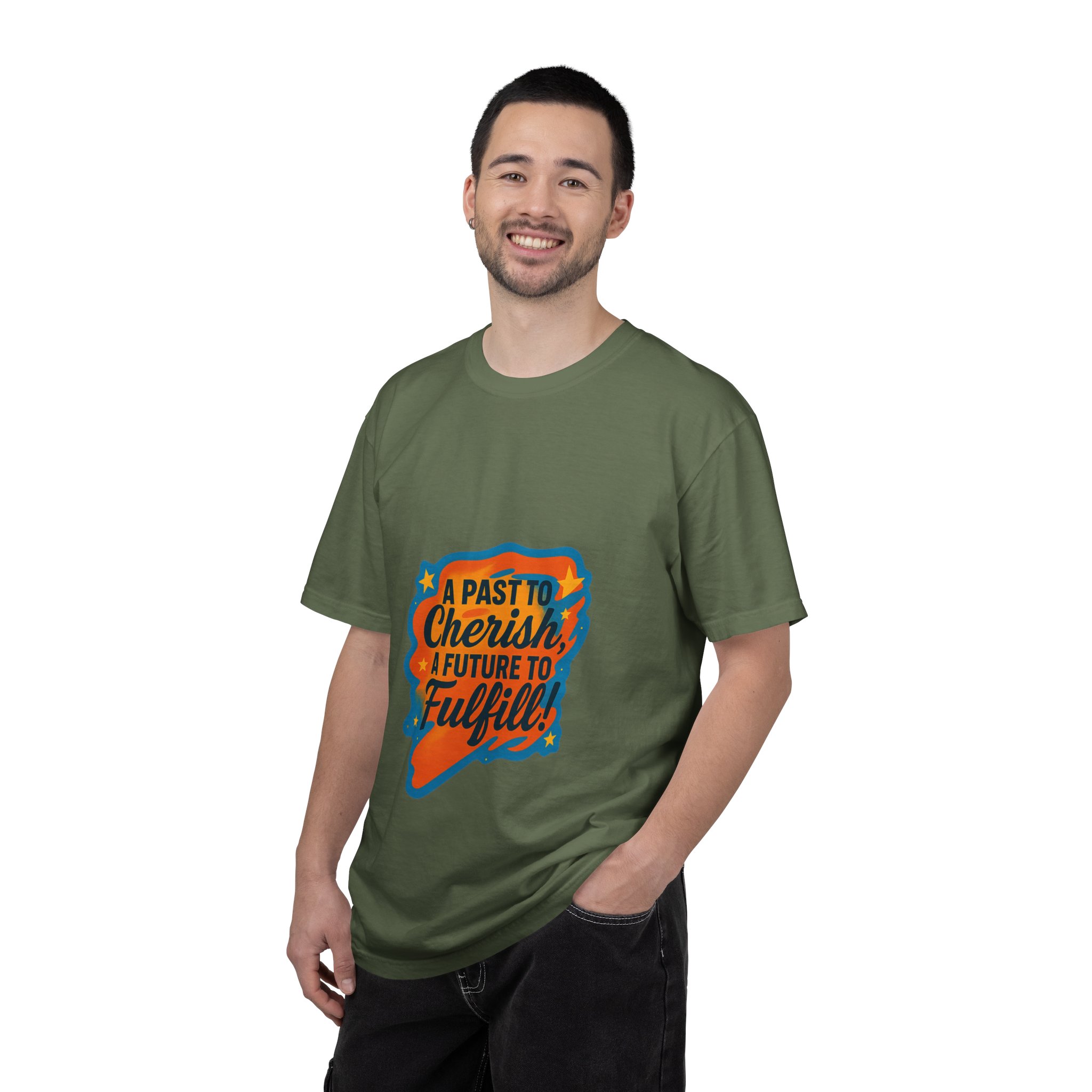 T-Shirt — “A Past to Cherish, A Future to Fulfill” Inspirational Retro Graphic - Image 24
