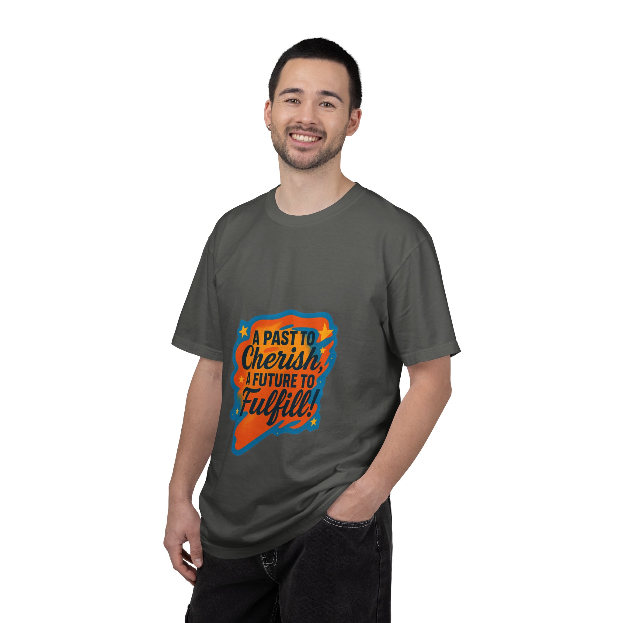 T-Shirt — “A Past to Cherish, A Future to Fulfill” Inspirational Retro Graphic - Image 16