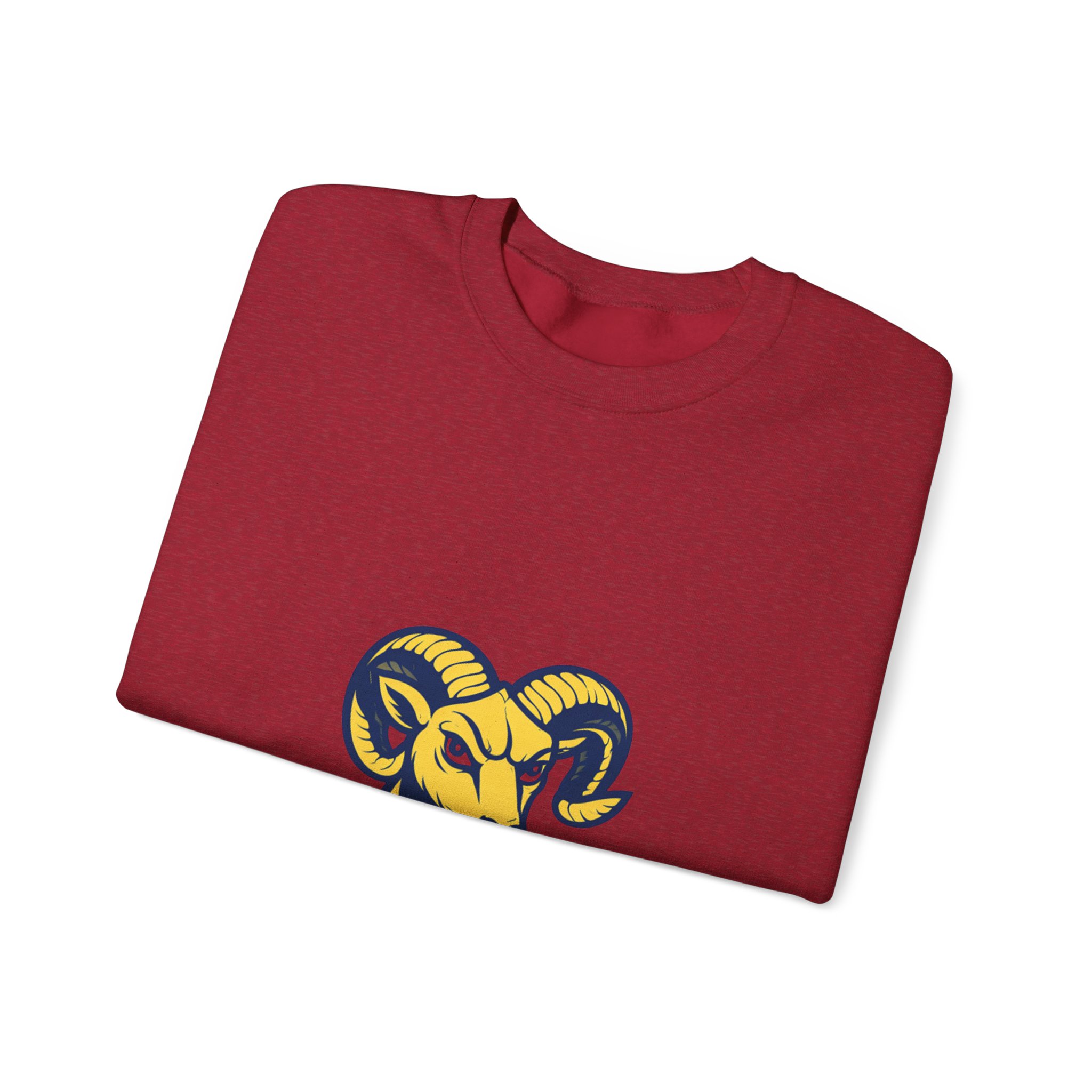 Ram Head Crewneck Sweatshirt – Bold Yellow & Navy Mascot Pullover - Image 31