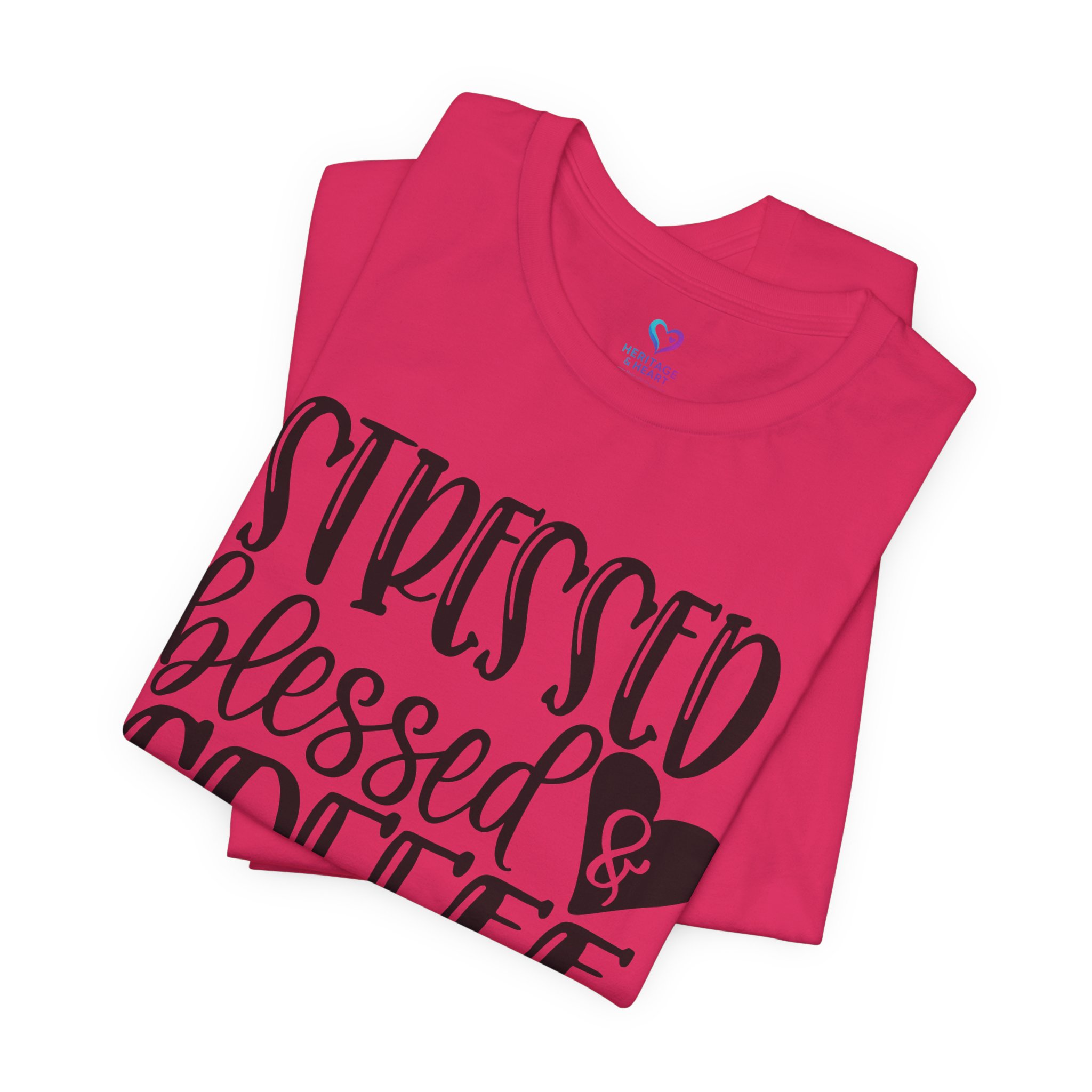 Coffee Obsessed T‑Shirt - "Stressed Blessed & Coffee Obsessed" Graphic Tee - Image 48
