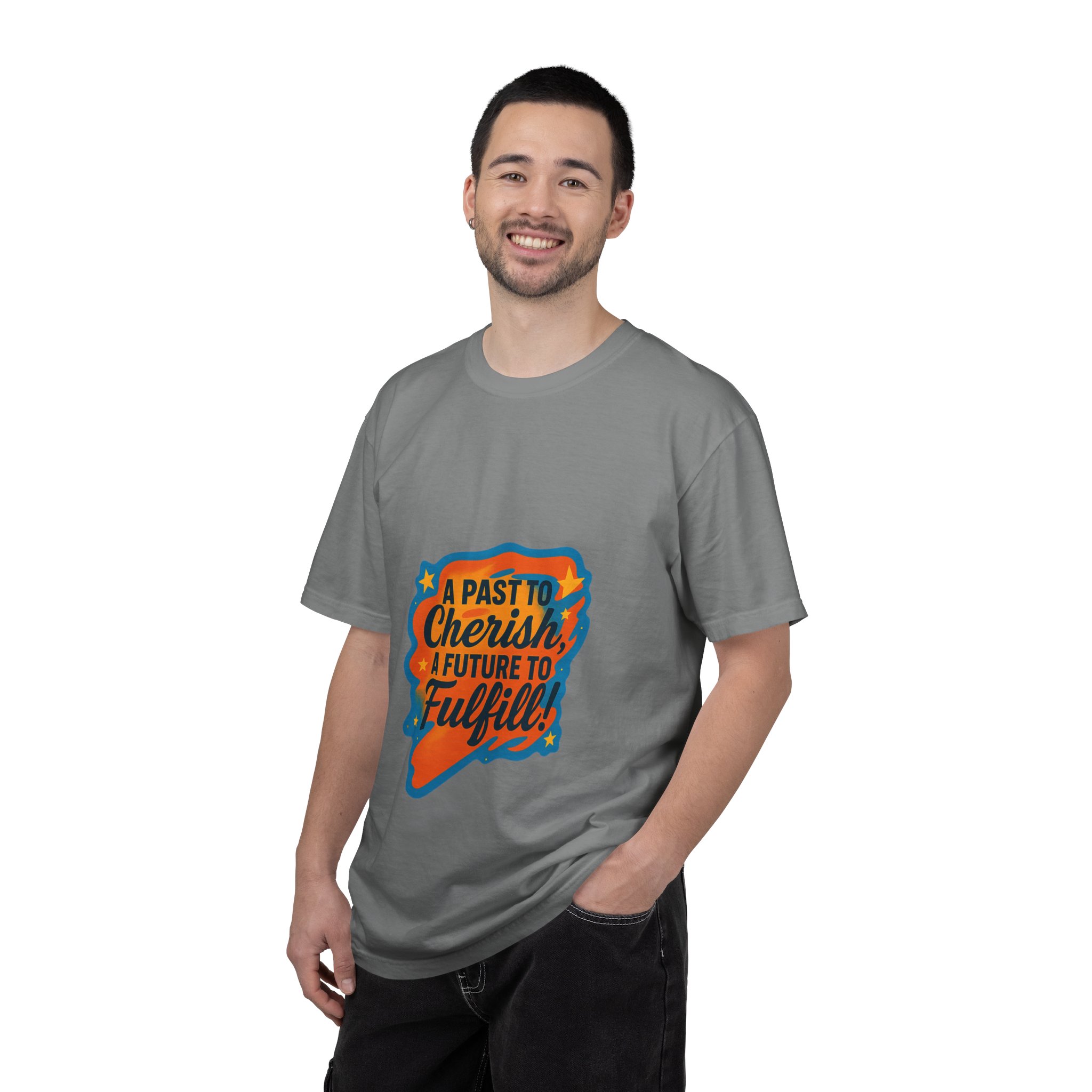 T-Shirt — “A Past to Cherish, A Future to Fulfill” Inspirational Retro Graphic - Image 20