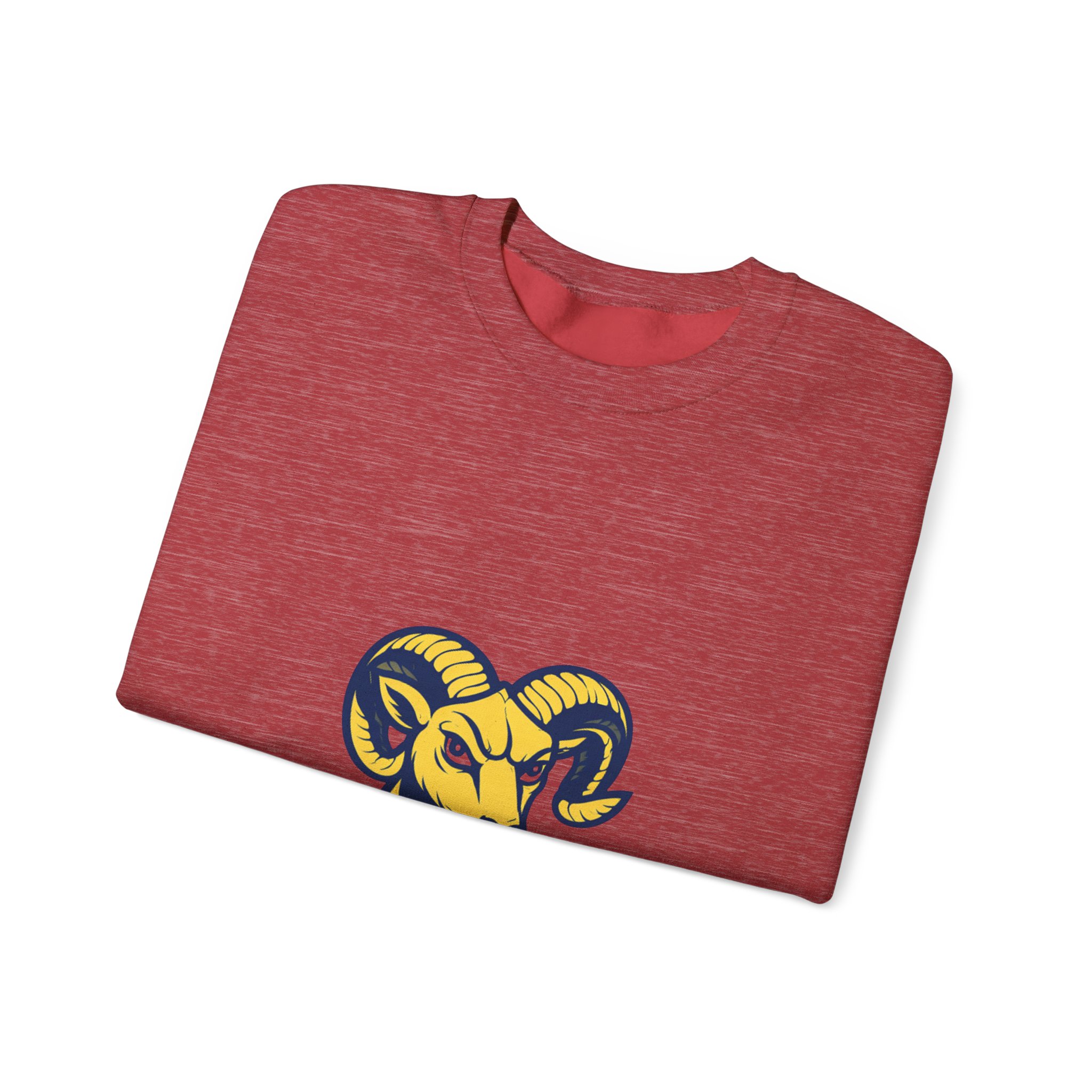 Ram Head Crewneck Sweatshirt – Bold Yellow & Navy Mascot Pullover - Image 27