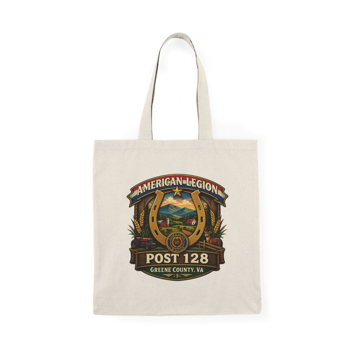 American Legion Post 128 Tote Bag — Greene County VA Patriotic Canvas Tote