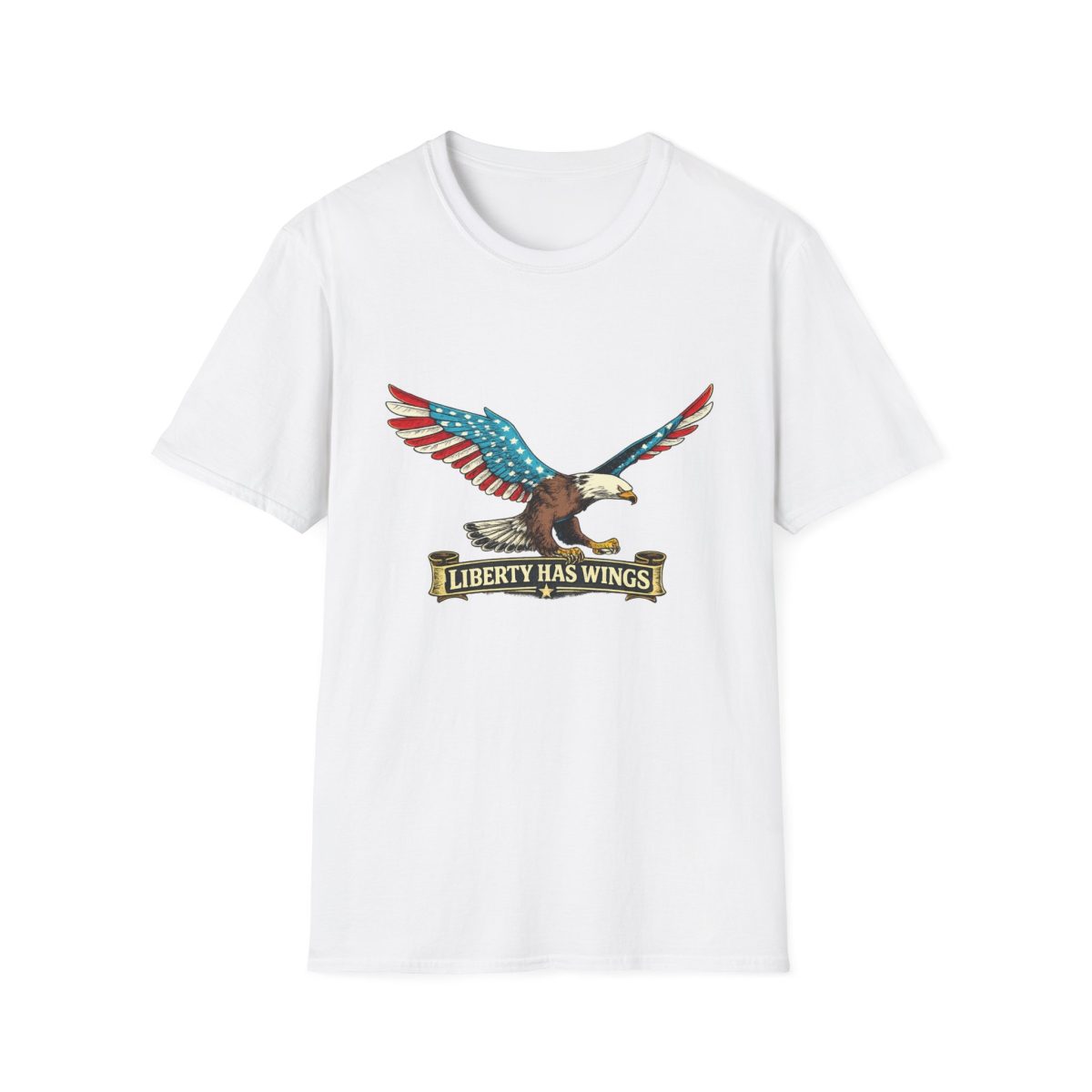 Liberty Has Wings Eagle T-Shirt — American Flag Patriotic Tee