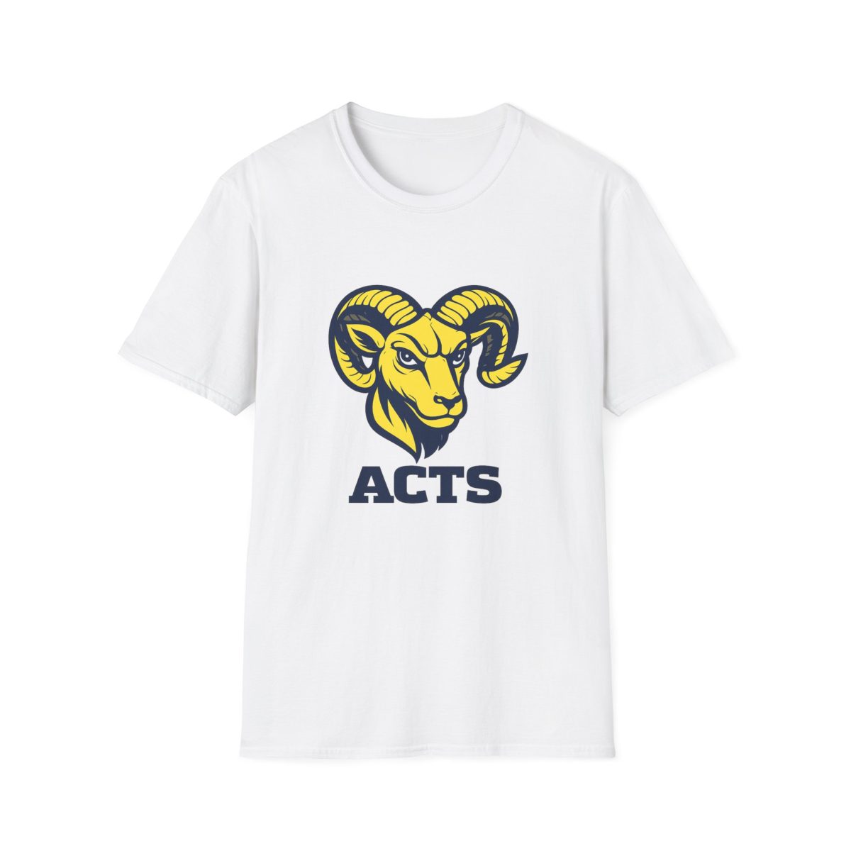 Ram Logo T-Shirt with "ACTS" Text — School/Team Spirit Tee