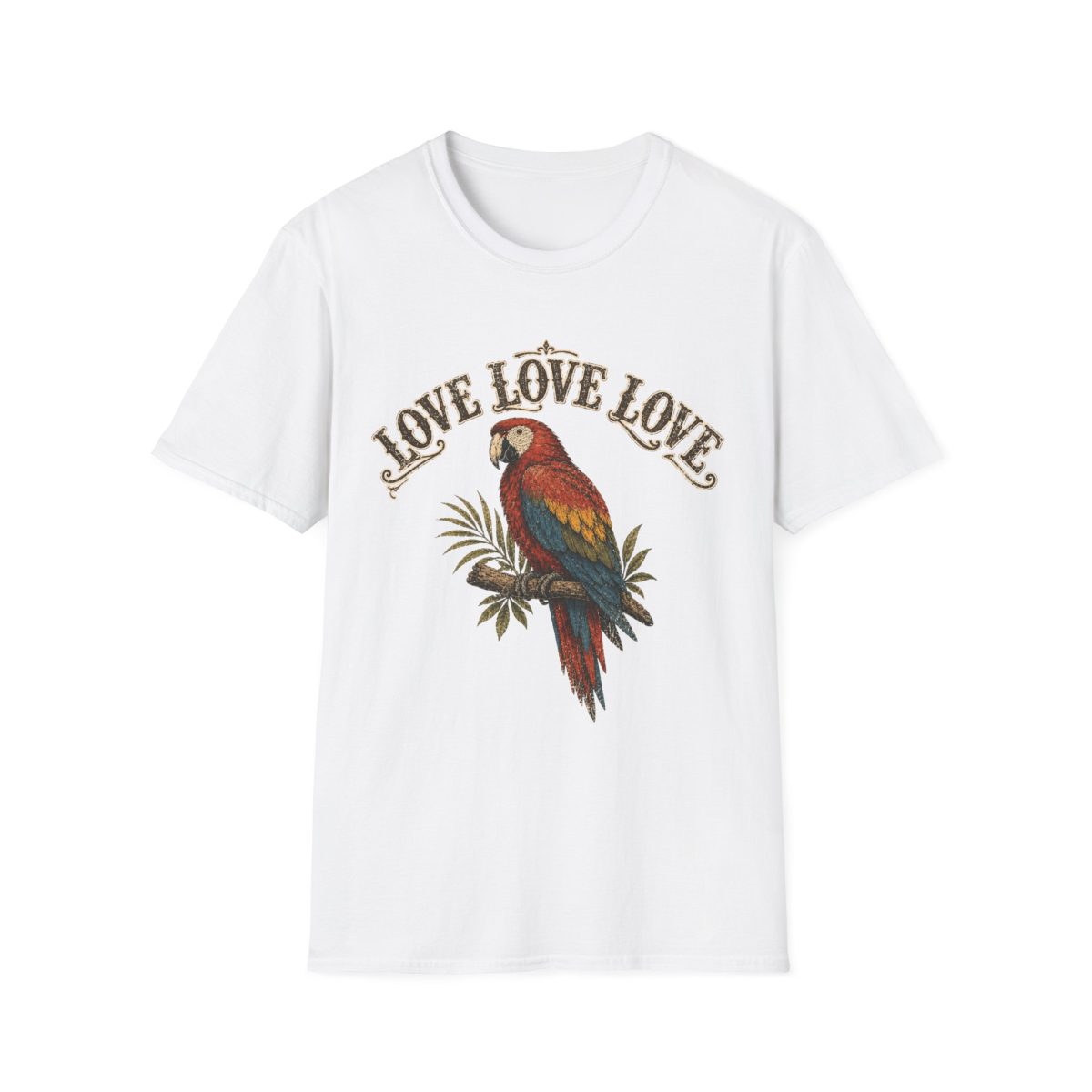 T-Shirt — Vintage Parrot "Love Love Love" Graphic Tee