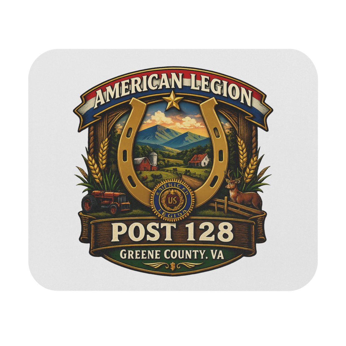 American Legion Post 128 Greene County VA Mouse Pad — Veteran & Rural Pride Desk Mat