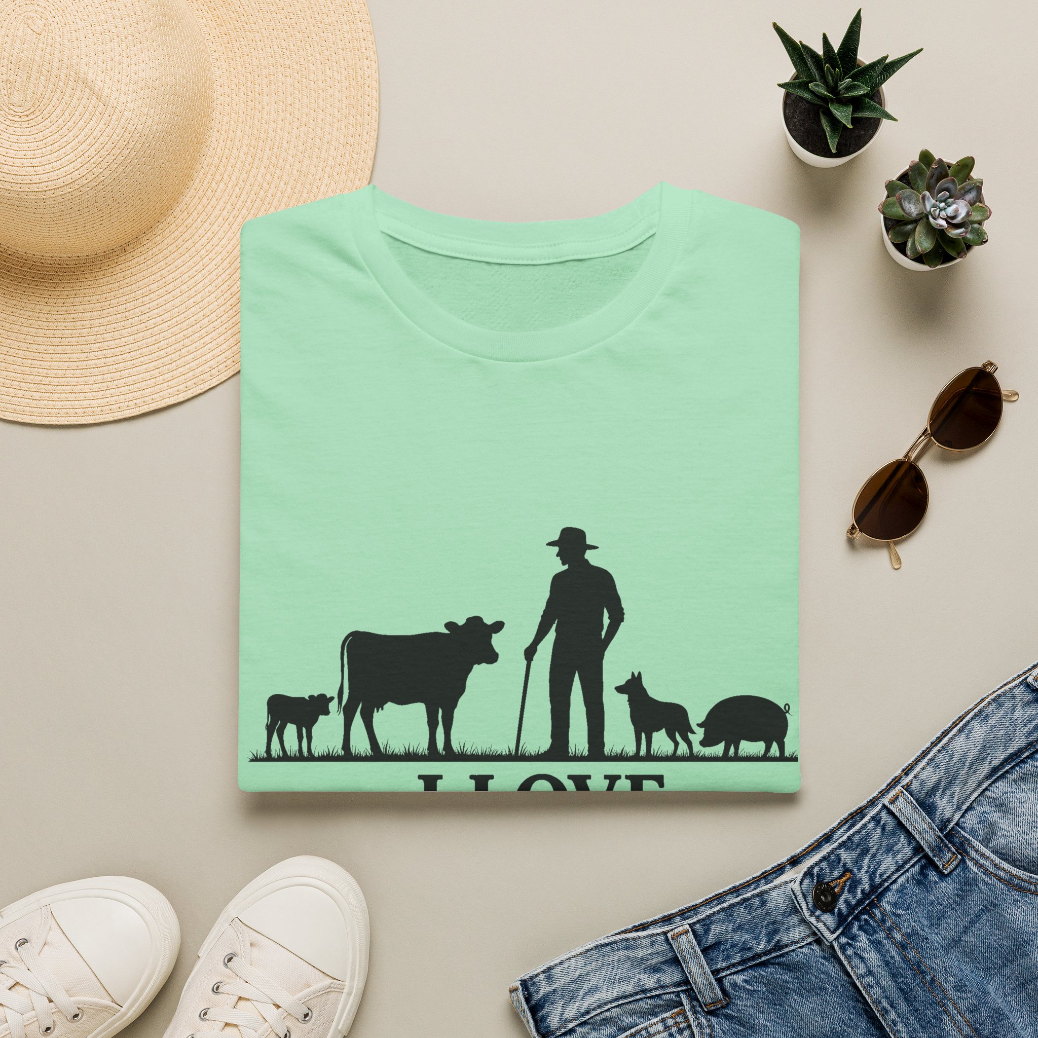 Farmer Silhouette T‑Shirt — "I Love Farming" Country Farm Tee - Image 8