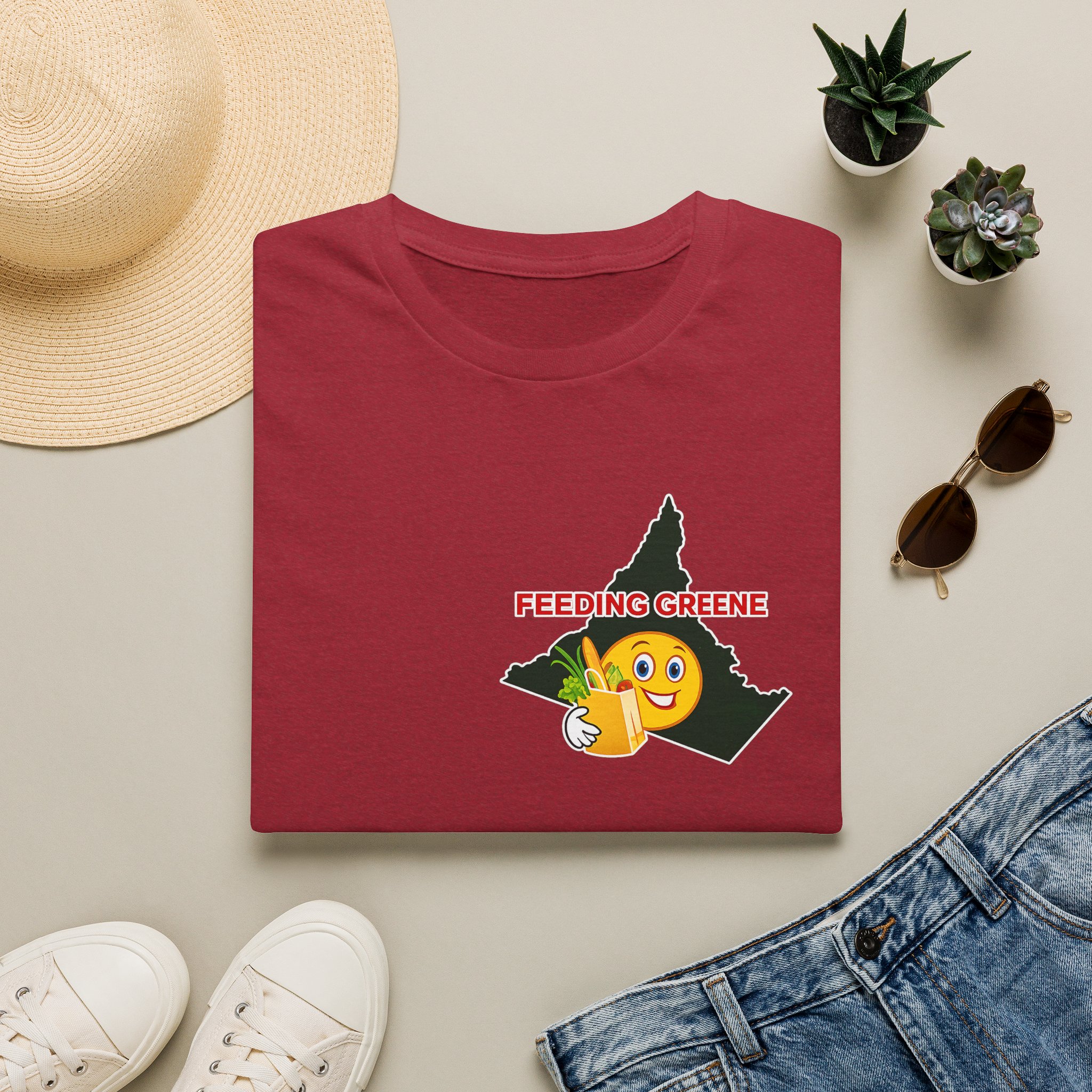 Feeding Greene State Outline T-Shirt — Funny Emoji “Feeding Greene” Local Pride Tee - Image 53