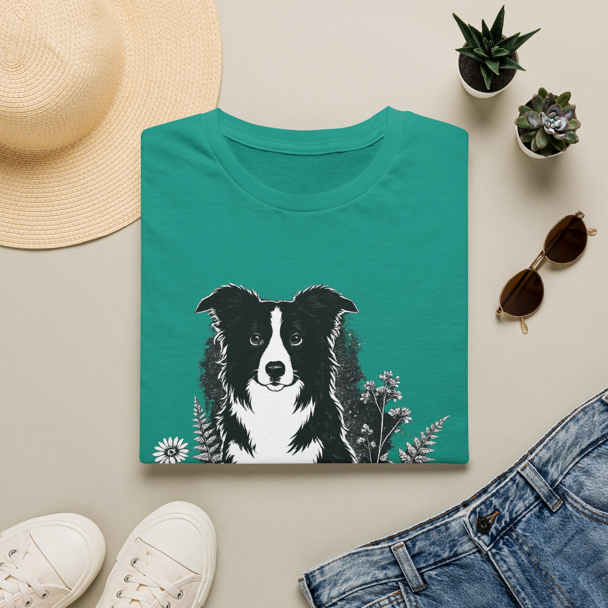 Border Collie Pocket Tee — Minimal Dog Silhouette T-Shirt - Image 13