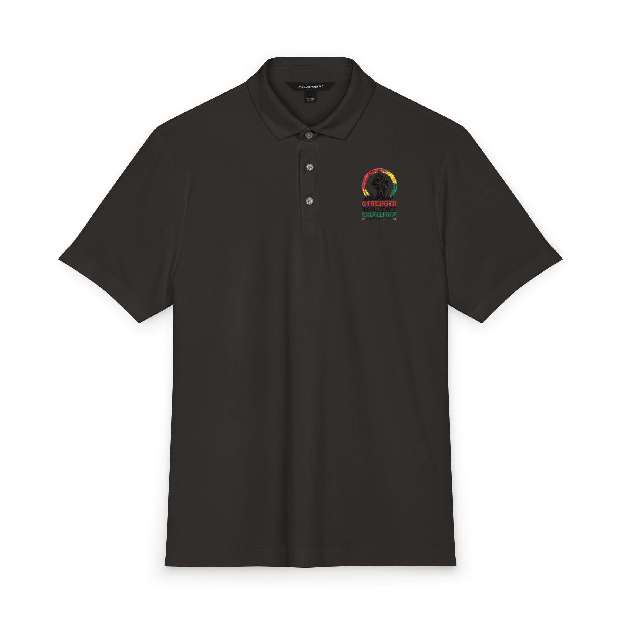 Men's Polo Shirt — Colorful Lion Crest Embroidered Logo - Image 3