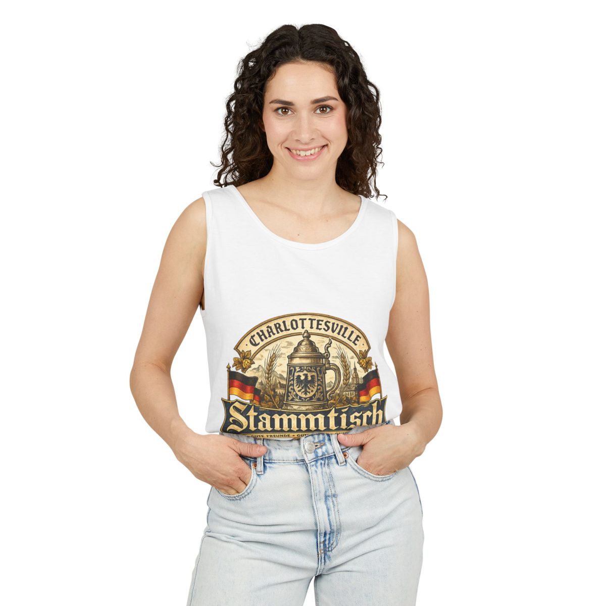 Stammtisch Charlottesville Tank Top — Vintage German Beer Fest Design