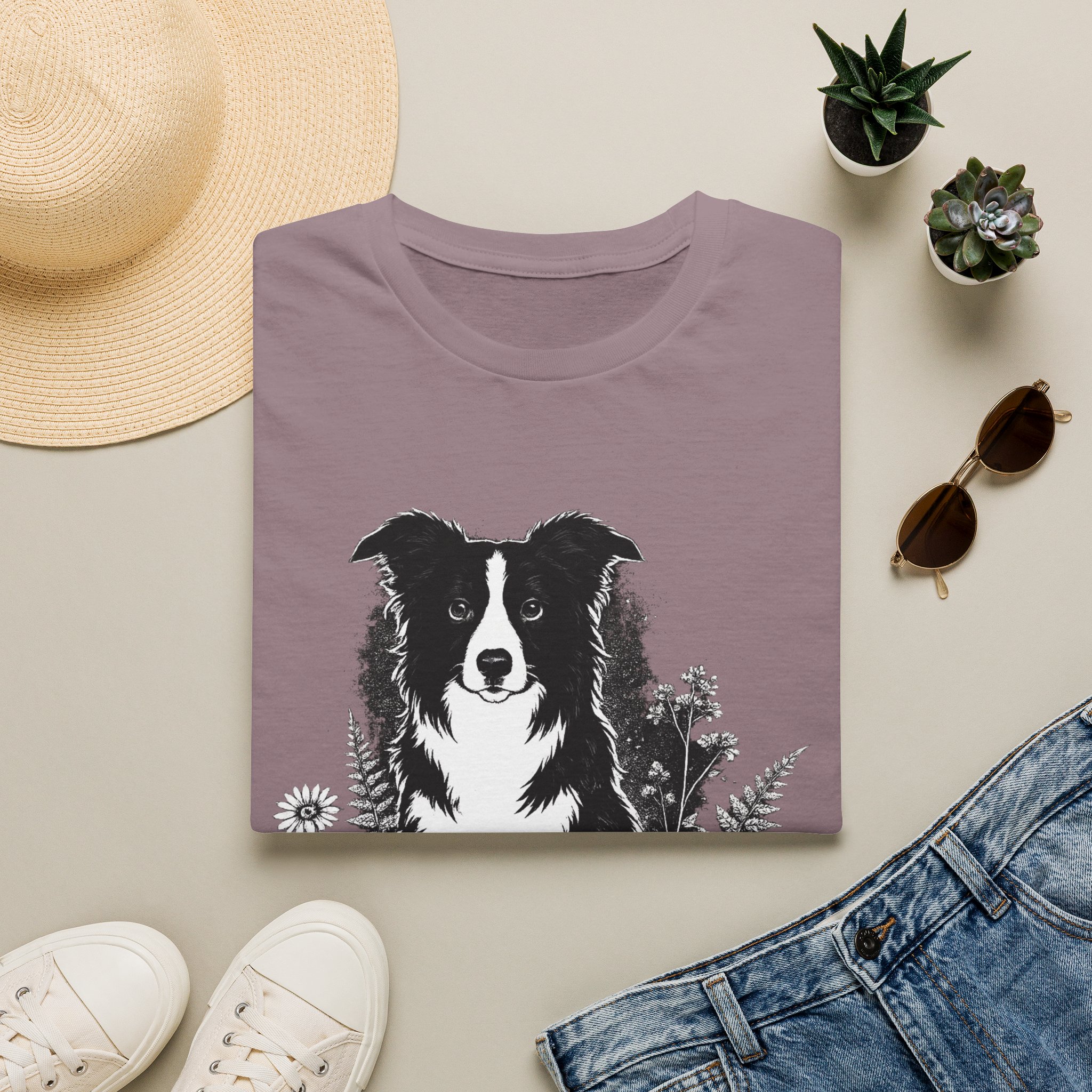 Border Collie Pocket Tee — Minimal Dog Silhouette T-Shirt - Image 33