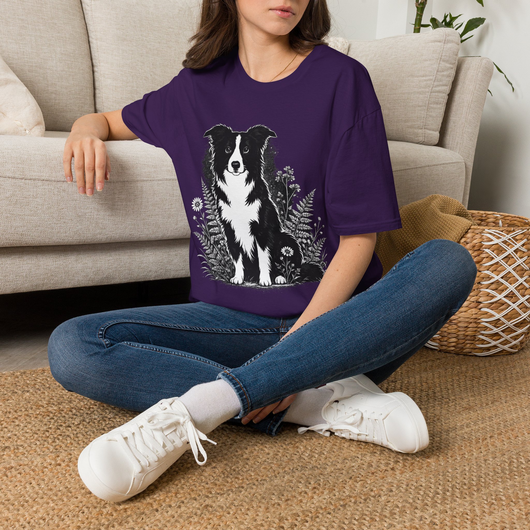 Border Collie Pocket Tee — Minimal Dog Silhouette T-Shirt - Image 30