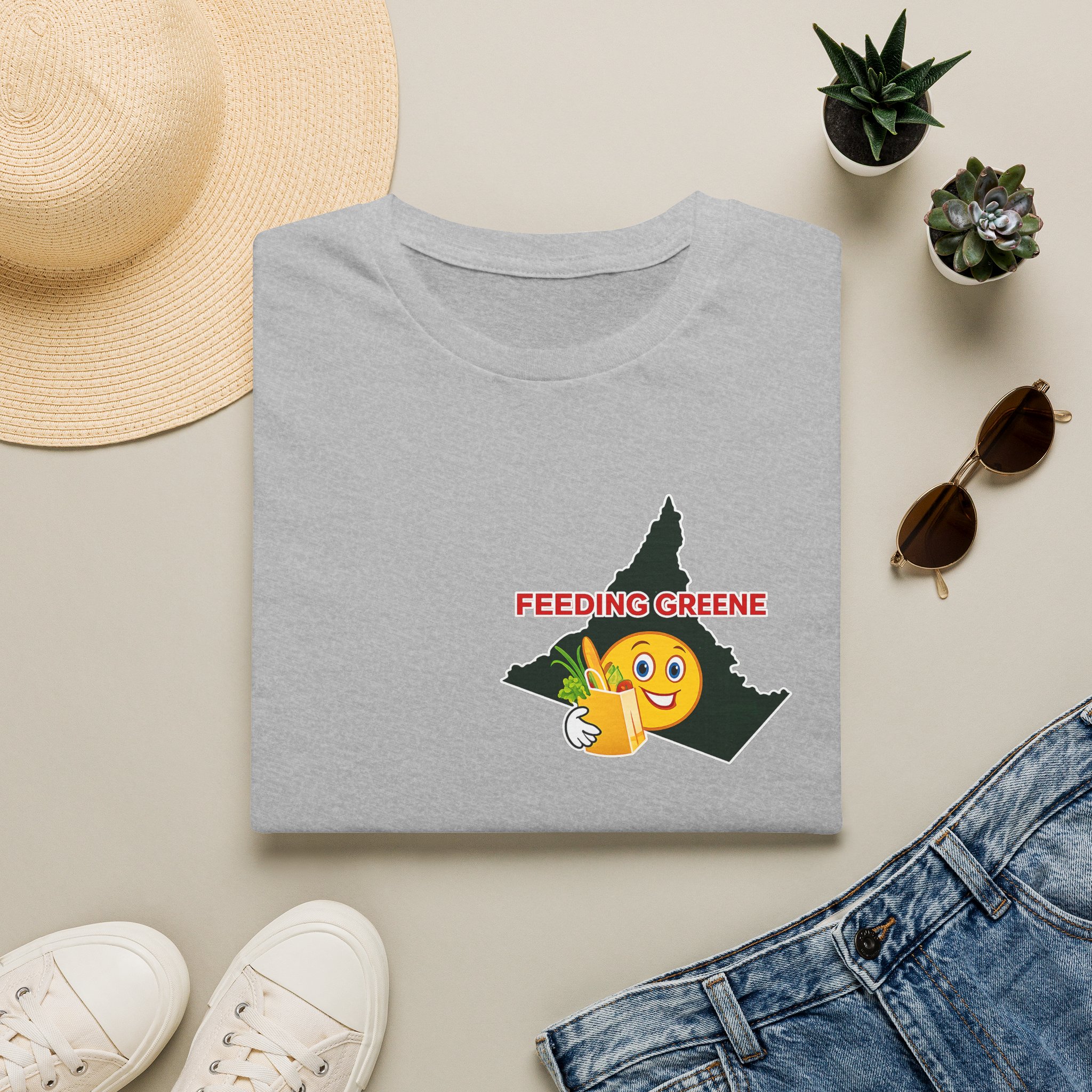 Feeding Greene State Outline T-Shirt — Funny Emoji “Feeding Greene” Local Pride Tee - Image 5
