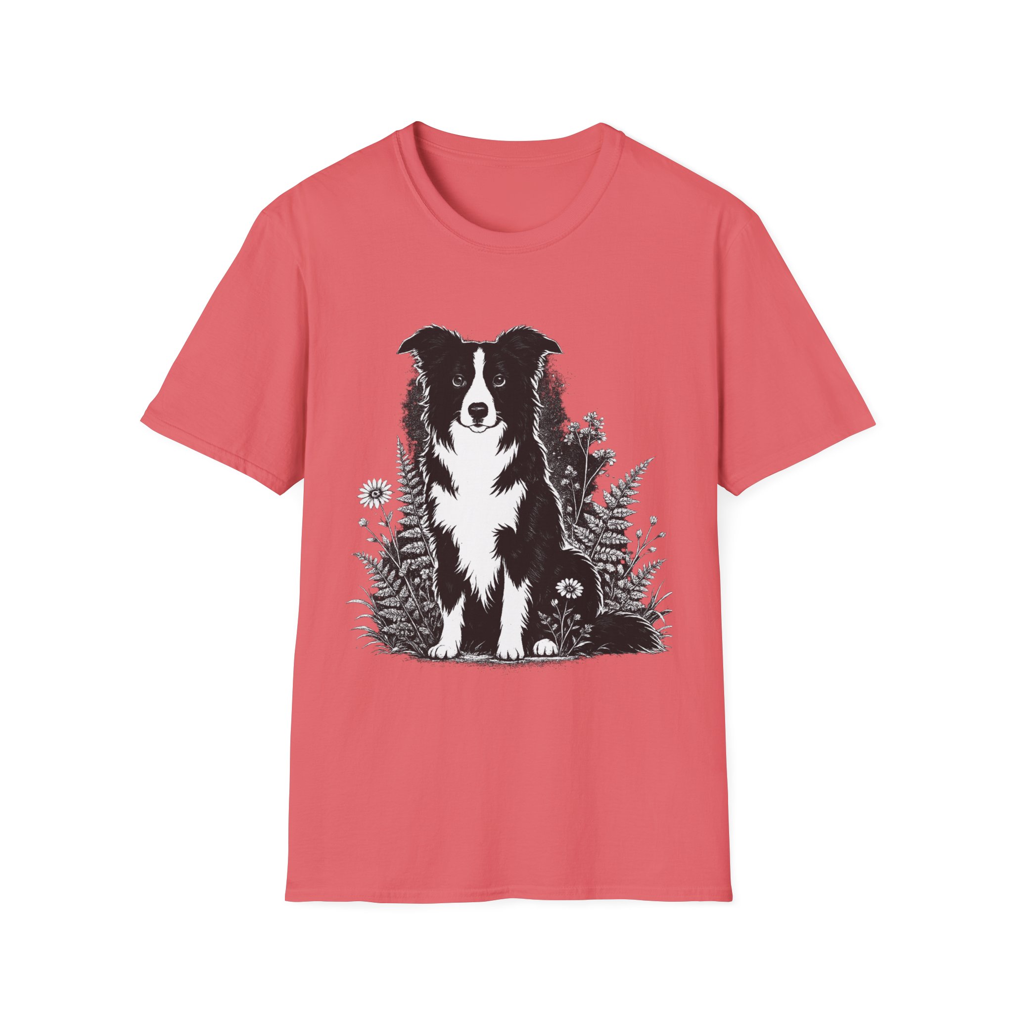 Border Collie Pocket Tee — Minimal Dog Silhouette T-Shirt
