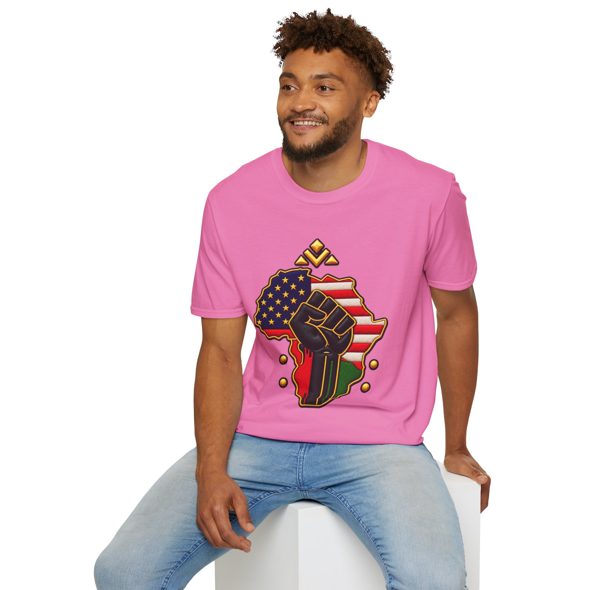 Black Power Africa Pride T-Shirt — Afrocentric USA Flag Fist Graphic - Image 10