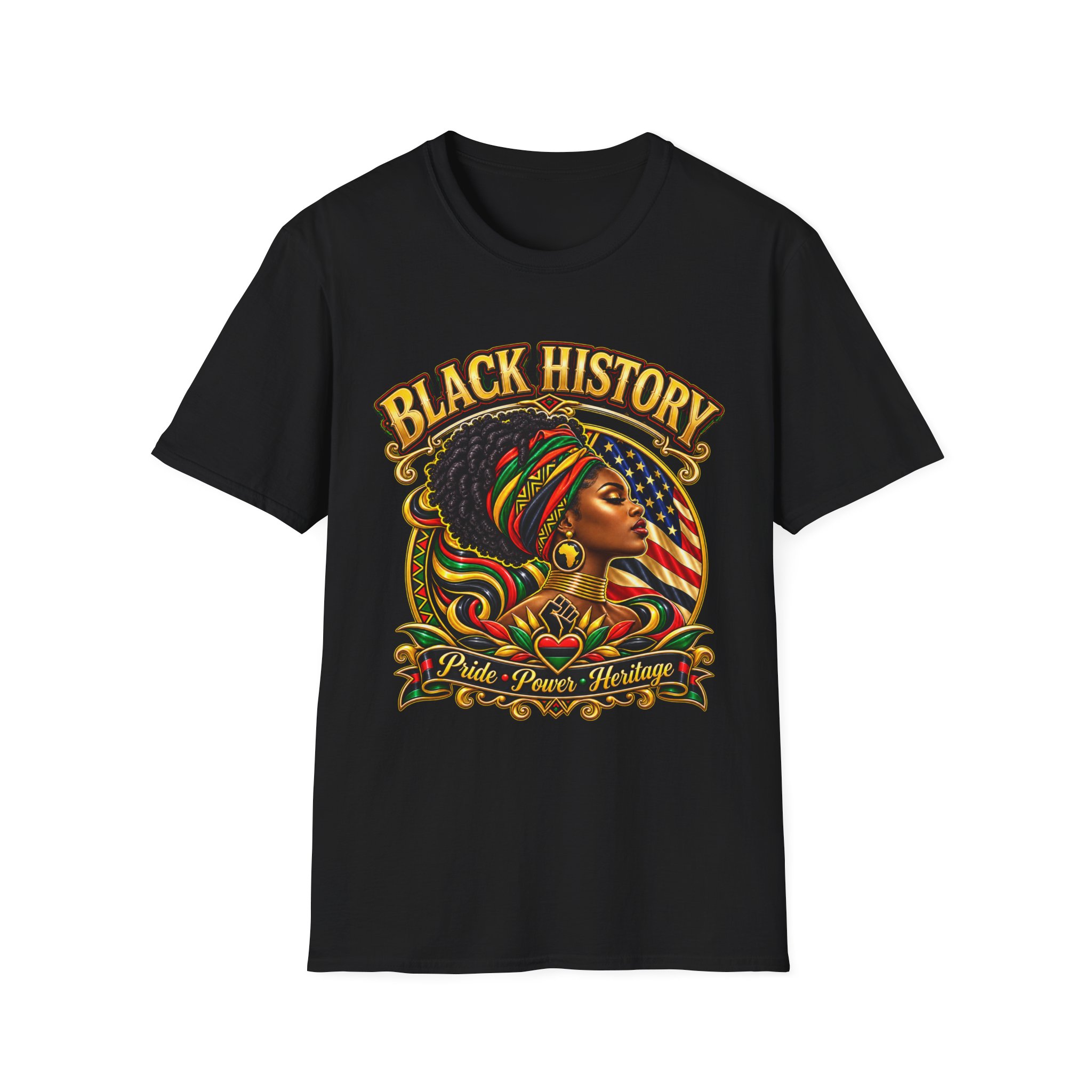Black History Graphic Tee — Afrocentric Pride Portrait T-Shirt