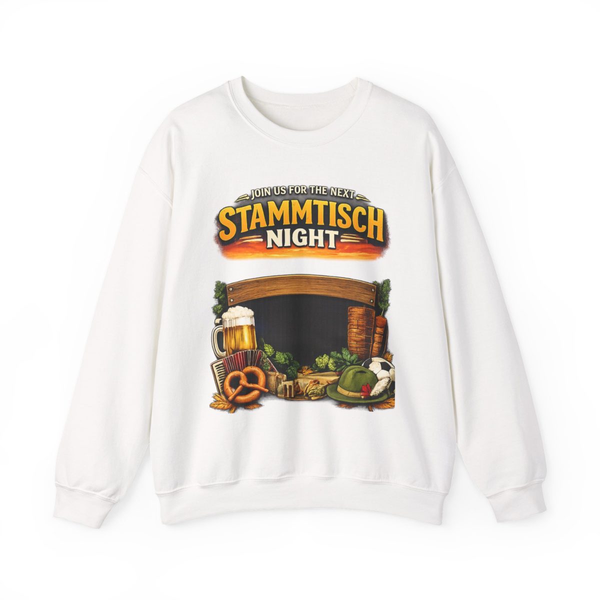 Stammtisch Night Sweatshirt — Oktoberfest Beer & Pretzel Crewneck