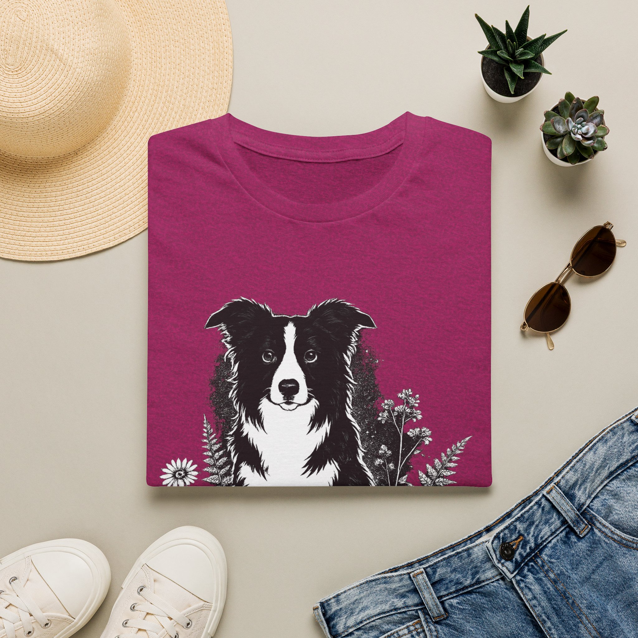 Border Collie Pocket Tee — Minimal Dog Silhouette T-Shirt - Image 9