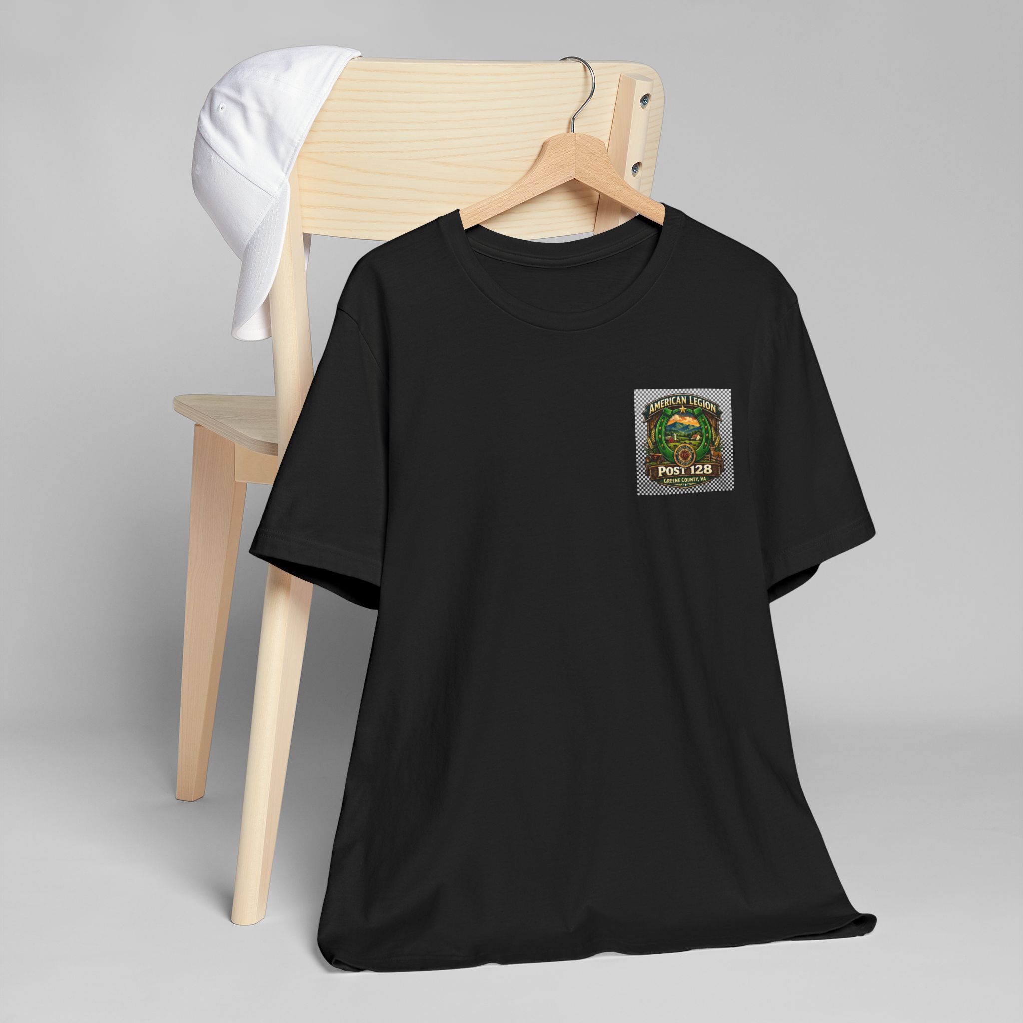 Pocket Front T‑Shirt — Vintage Camper Patch "Port 125" Graphic - Image 5