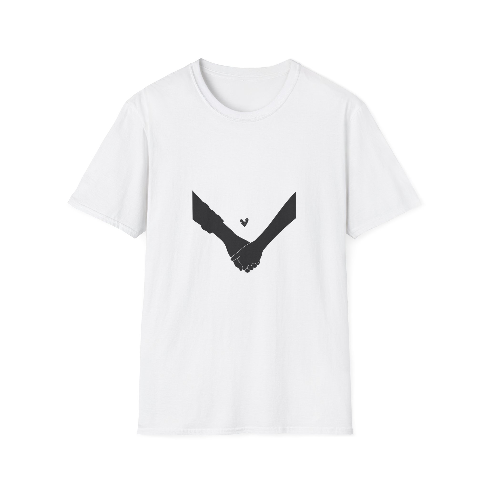 Holding Hands T-Shirt — Minimal Heart Connection Tee - Image 2