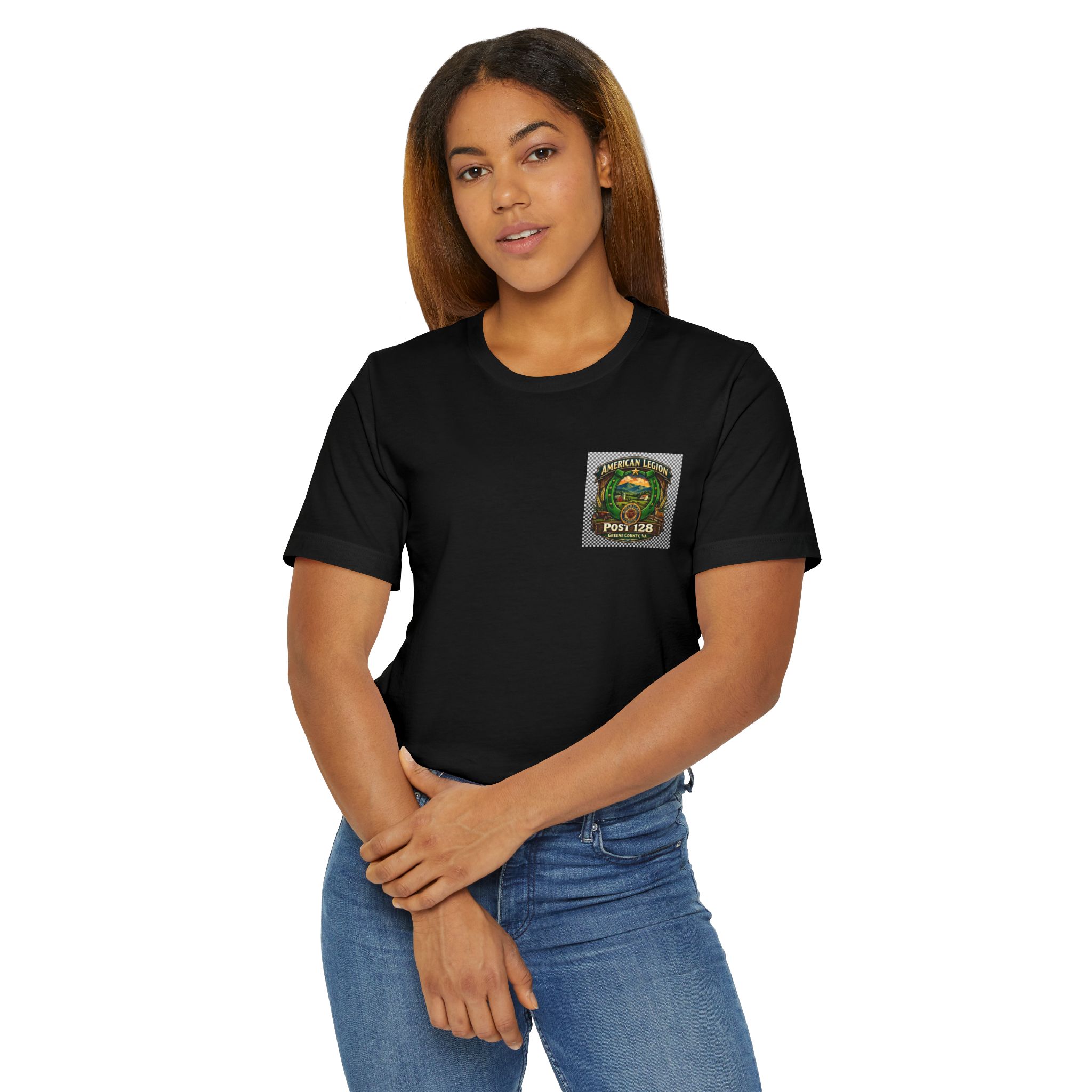 Pocket Front T‑Shirt — Vintage Camper Patch "Port 125" Graphic - Image 6
