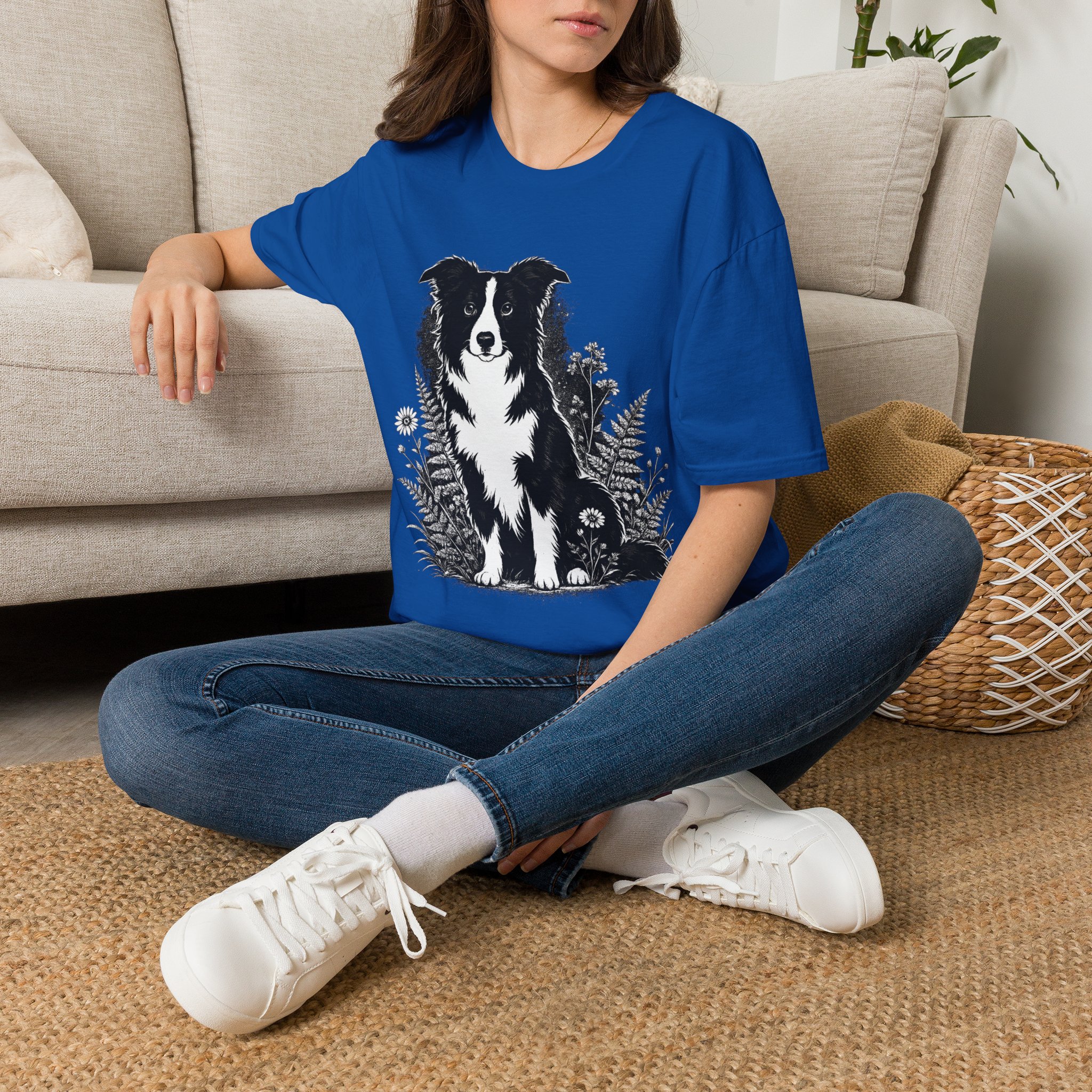 Border Collie Pocket Tee — Minimal Dog Silhouette T-Shirt - Image 26