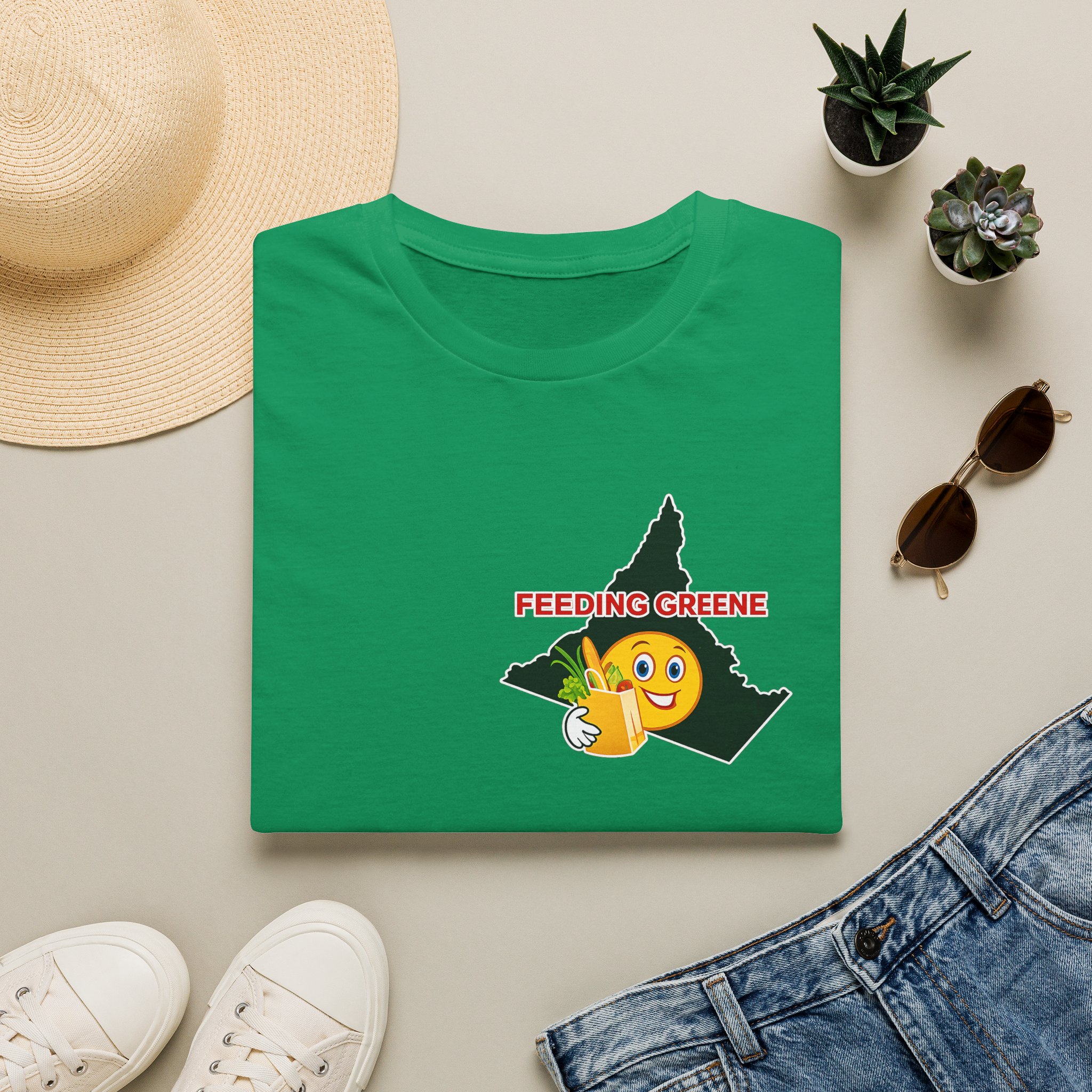 Feeding Greene State Outline T-Shirt — Funny Emoji “Feeding Greene” Local Pride Tee - Image 21