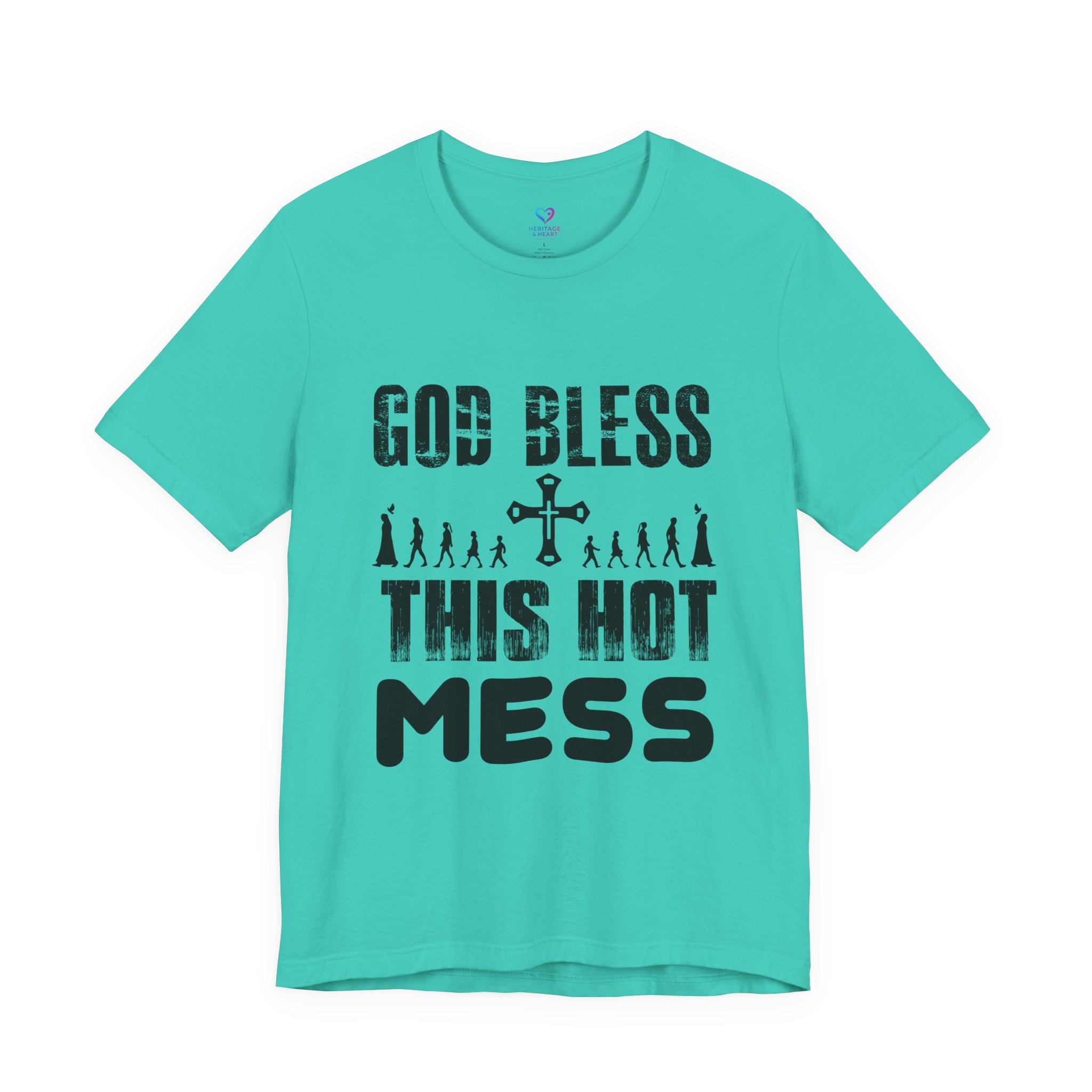T-Shirt — "God Bless This Hot Mess" Funny Christian Graphic Tee - Image 9