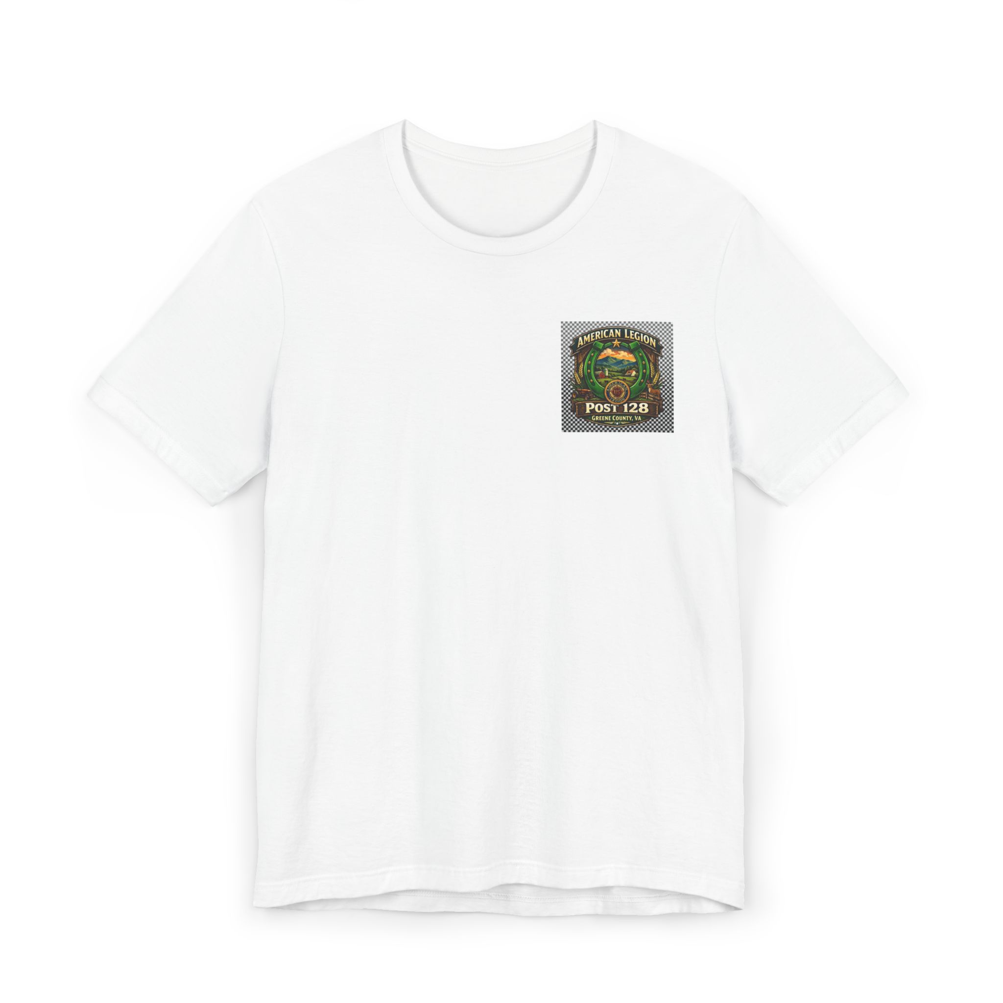 Pocket Front T‑Shirt — Vintage Camper Patch "Port 125" Graphic
