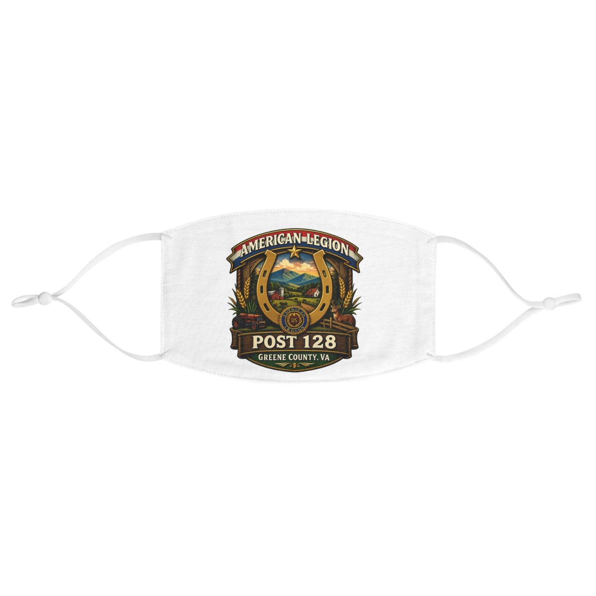 American Legion Post 128 Fabric Face Mask — Green County VA Emblem