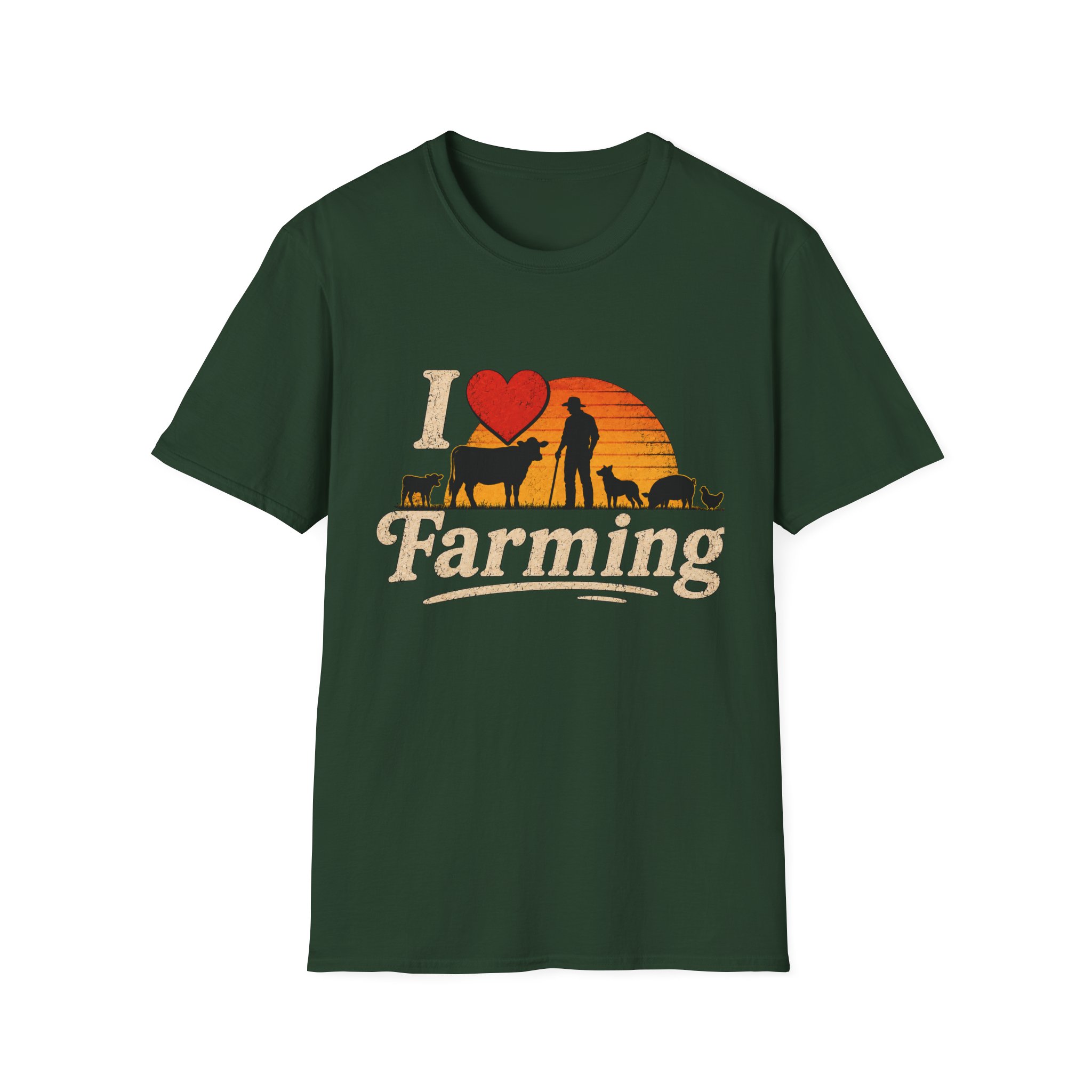 I Love Farming T-Shirt - Retro Sunset Farm Life Tee - Image 6