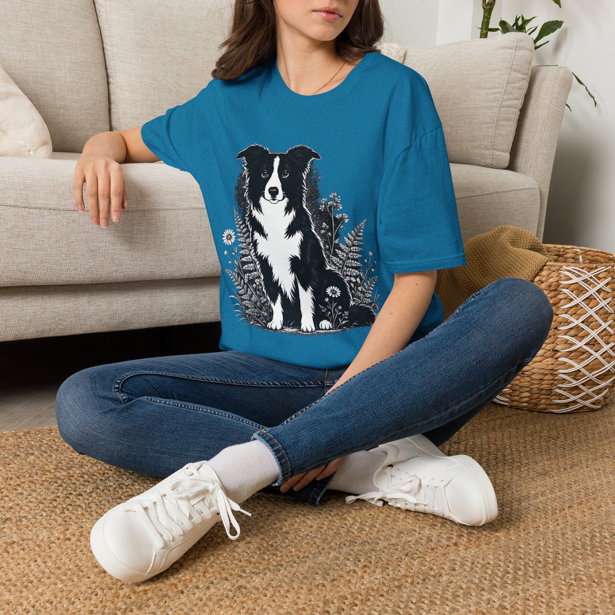 Border Collie Pocket Tee — Minimal Dog Silhouette T-Shirt - Image 22