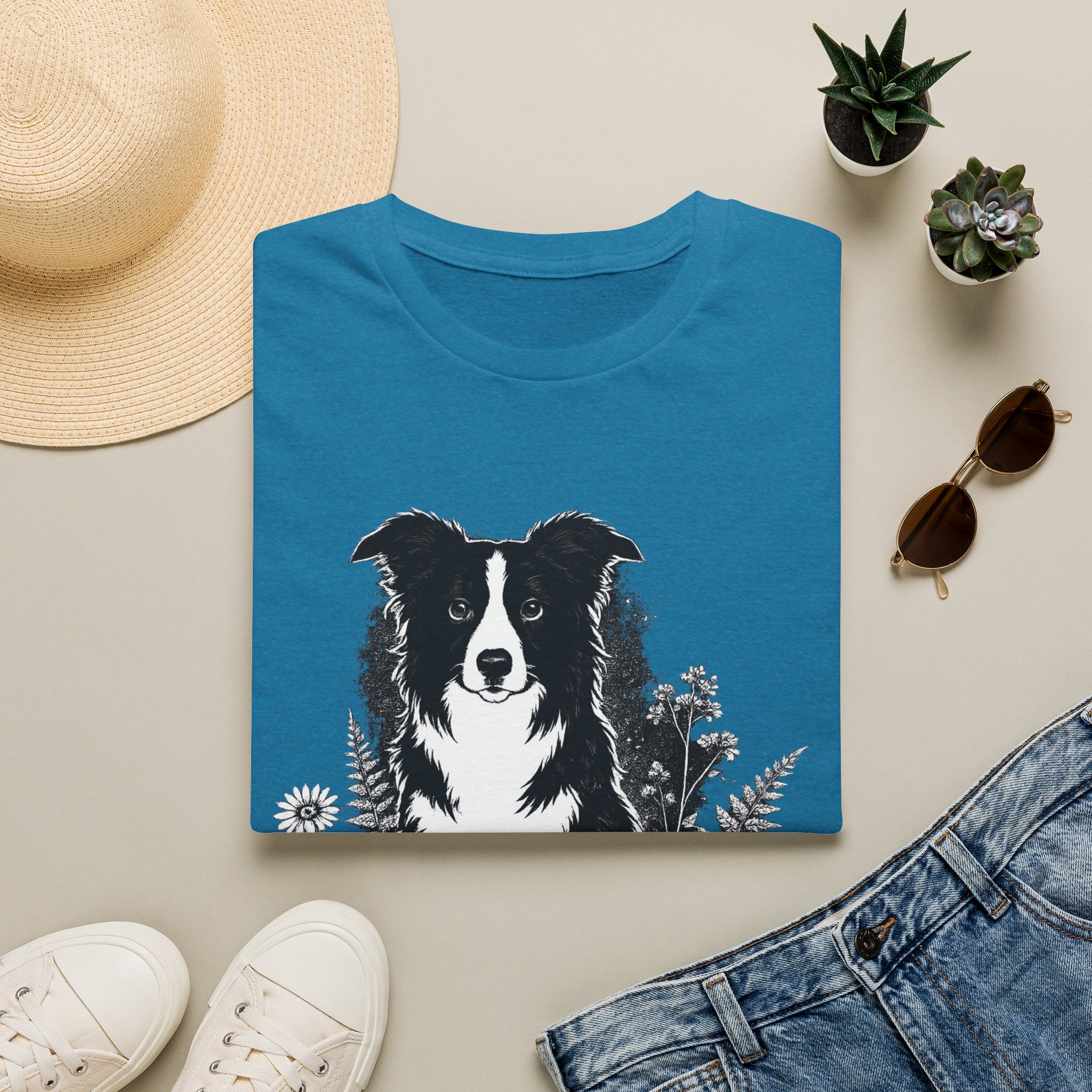 Border Collie Pocket Tee — Minimal Dog Silhouette T-Shirt - Image 21