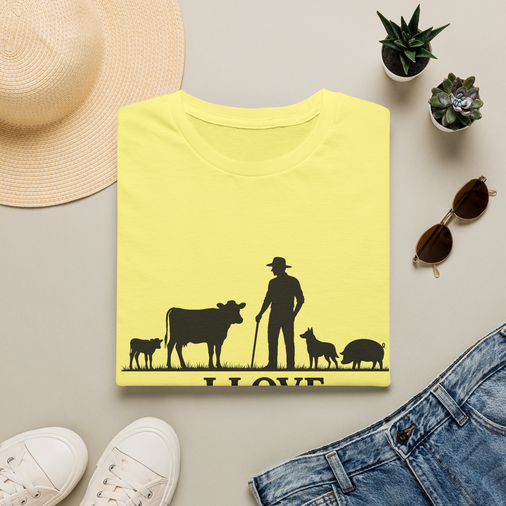 Farmer Silhouette T‑Shirt — "I Love Farming" Country Farm Tee - Image 6