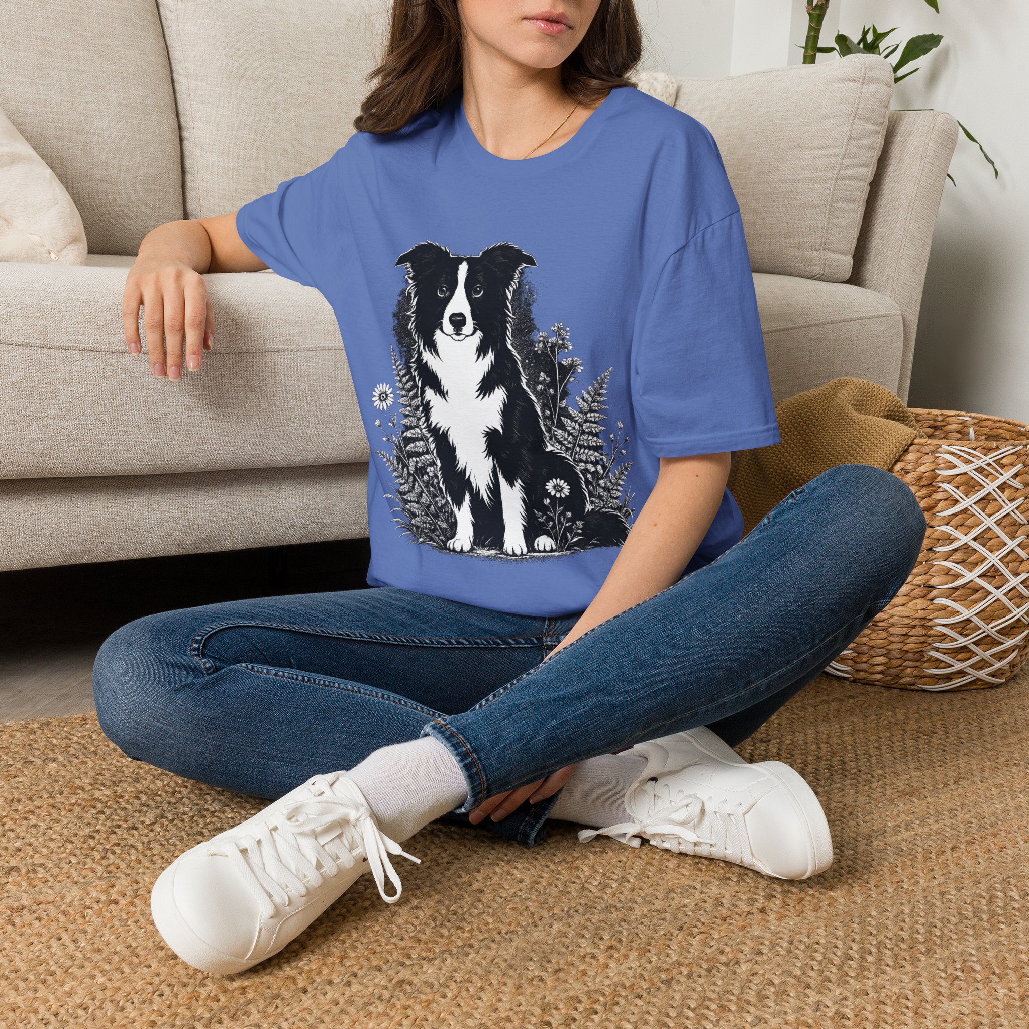 Border Collie Pocket Tee — Minimal Dog Silhouette T-Shirt - Image 18