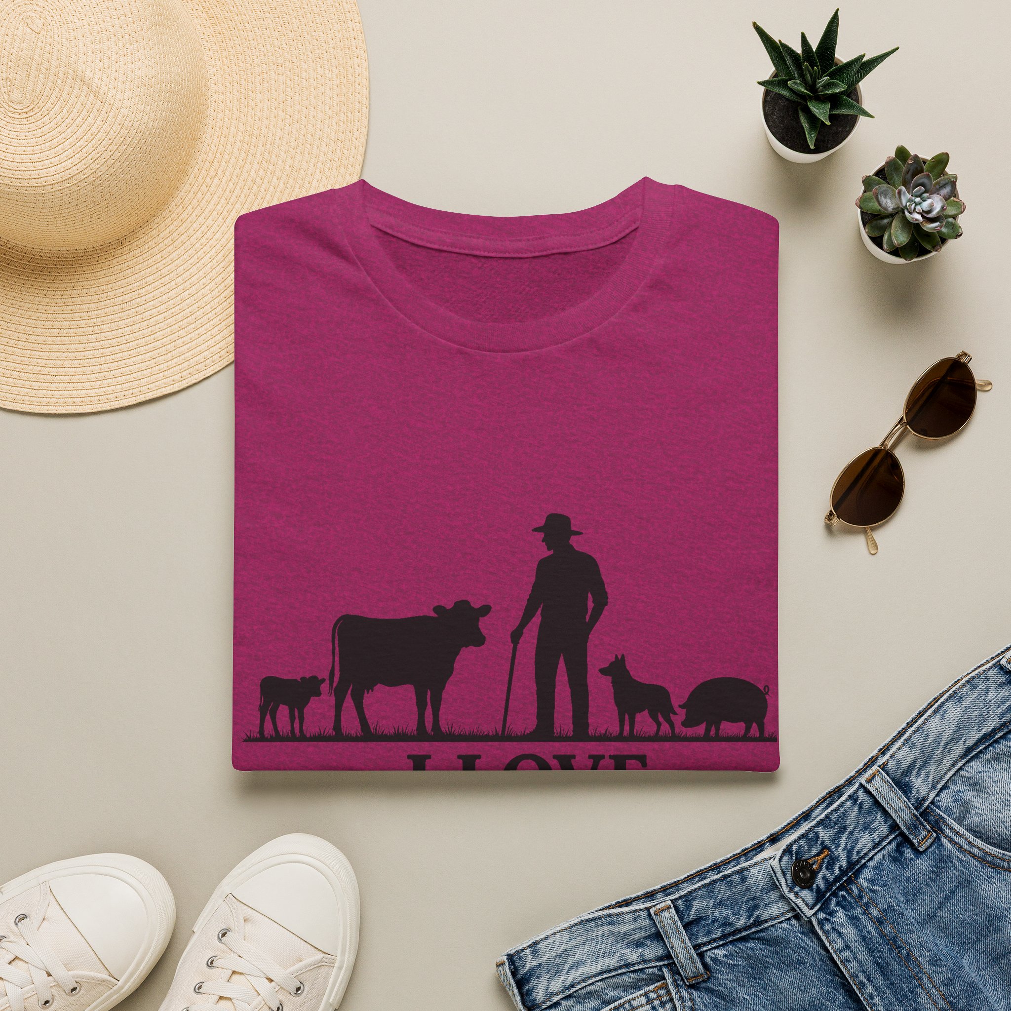 Farmer Silhouette T‑Shirt — "I Love Farming" Country Farm Tee - Image 9