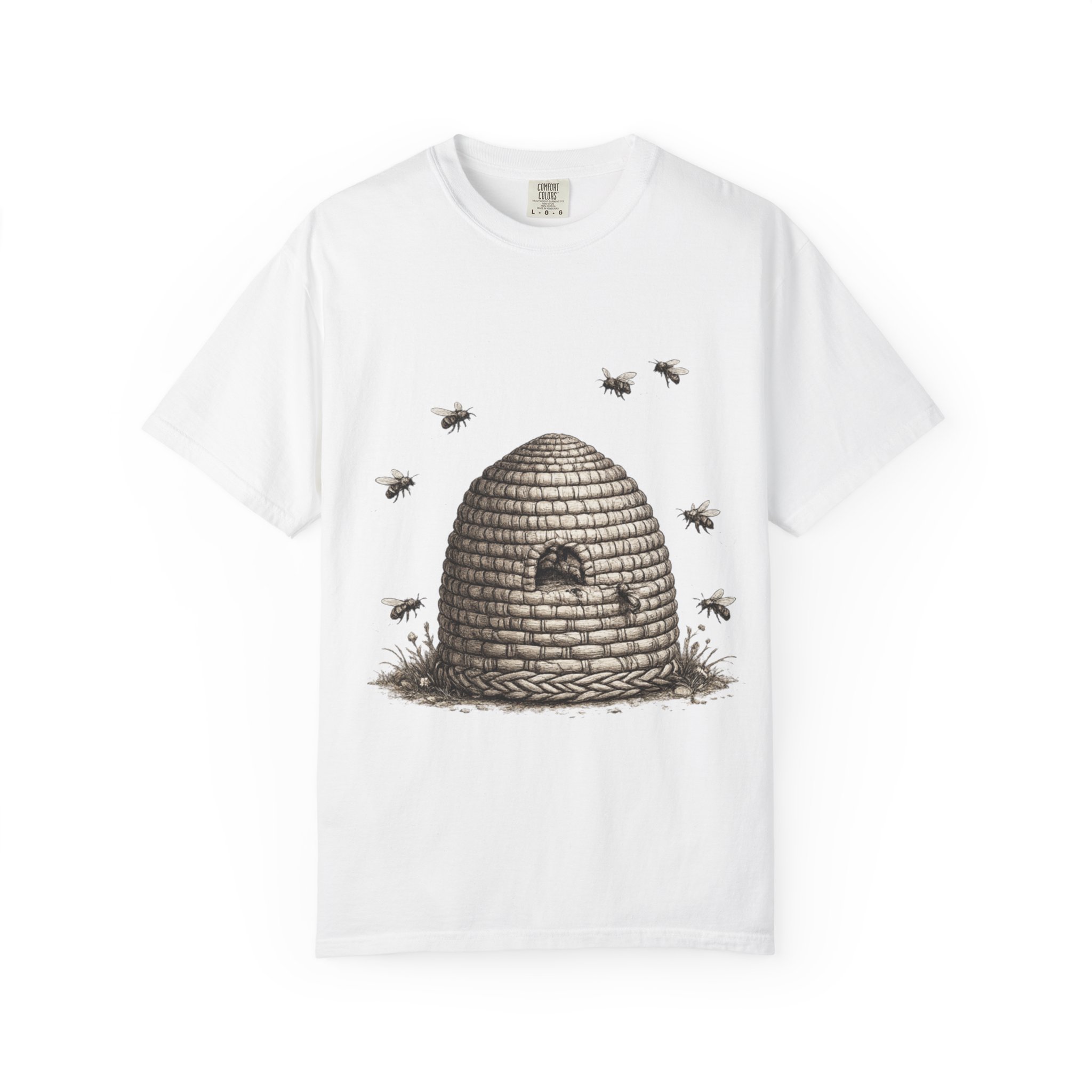Beehive Illustration T-Shirt — Vintage Beekeeper Graphic Tee - Image 2