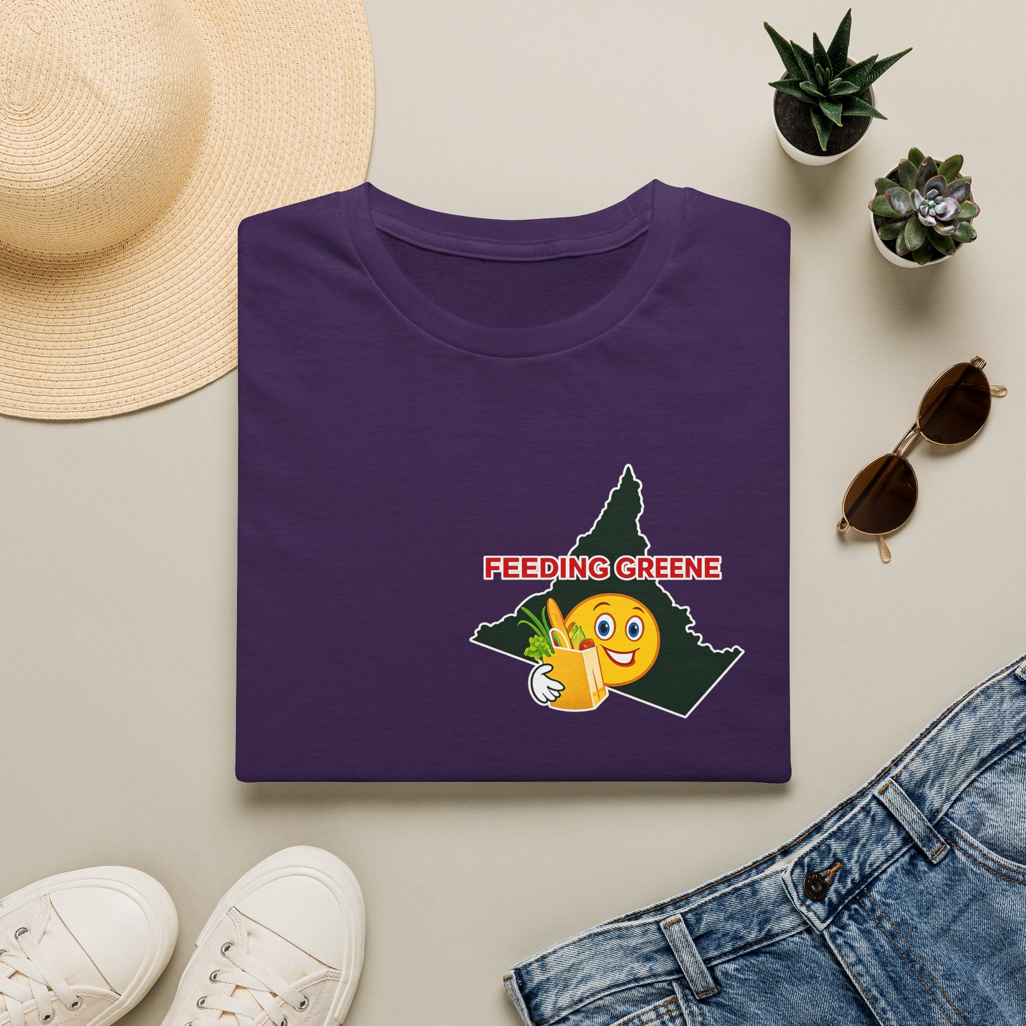 Feeding Greene State Outline T-Shirt — Funny Emoji “Feeding Greene” Local Pride Tee - Image 41