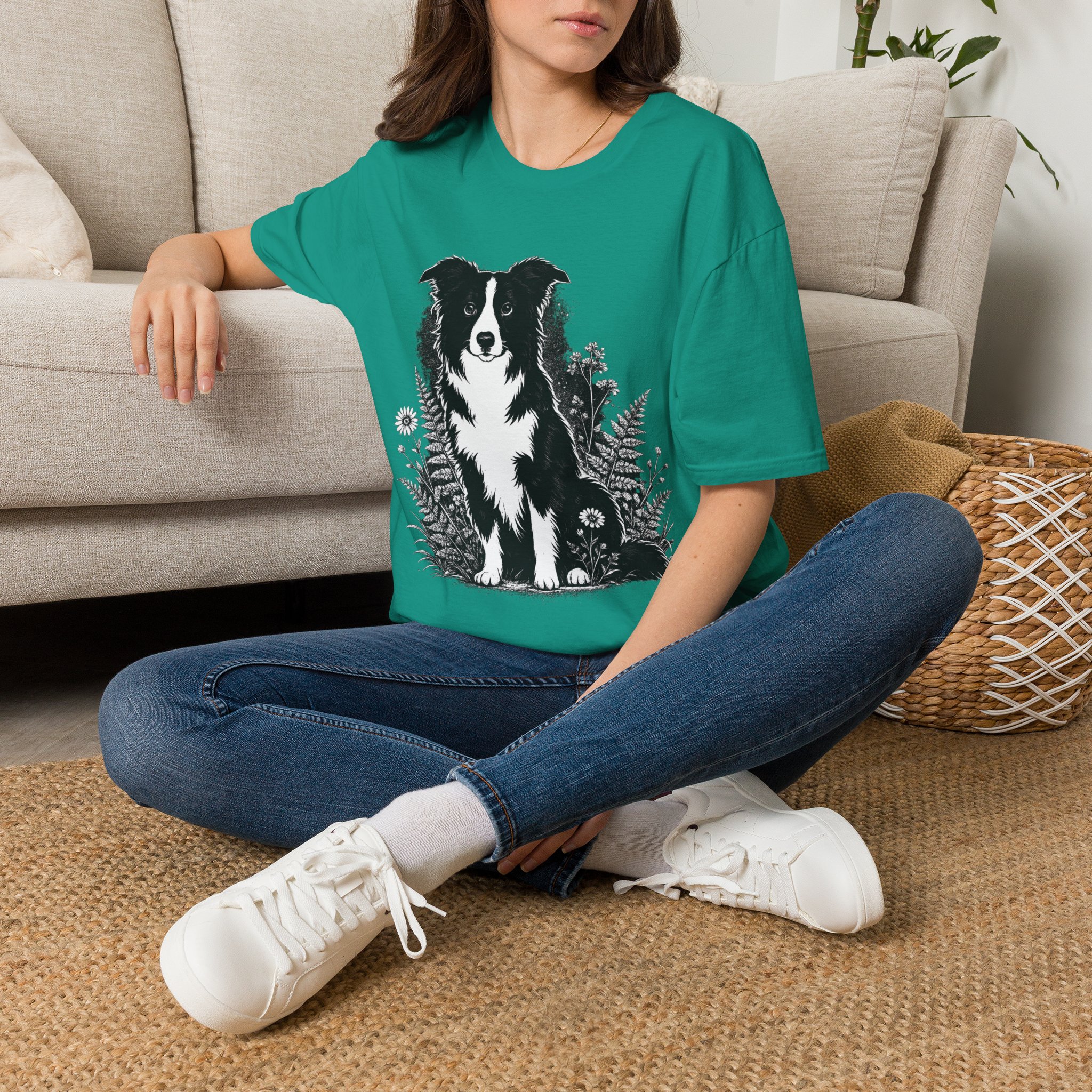 Border Collie Pocket Tee — Minimal Dog Silhouette T-Shirt - Image 14