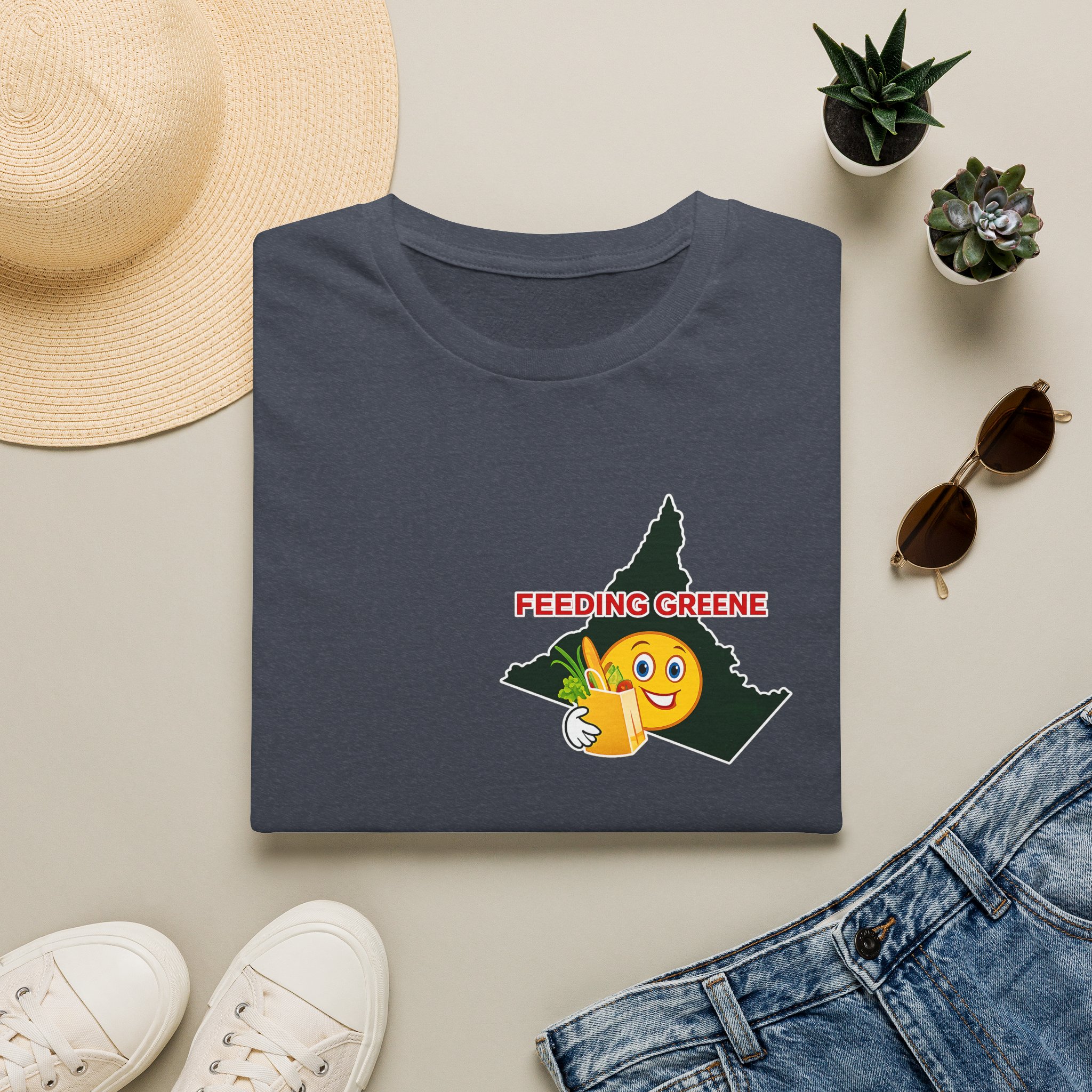 Feeding Greene State Outline T-Shirt — Funny Emoji “Feeding Greene” Local Pride Tee - Image 37