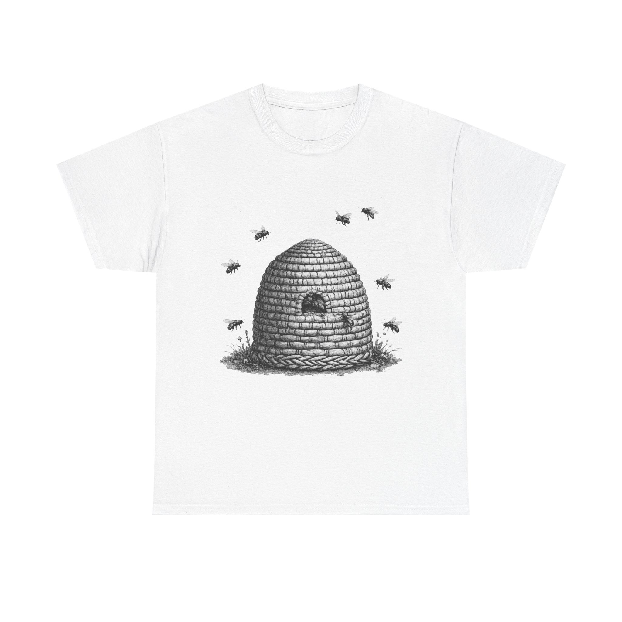 Beehive Illustration T-Shirt — Vintage Beekeeper Graphic Tee - Image 2