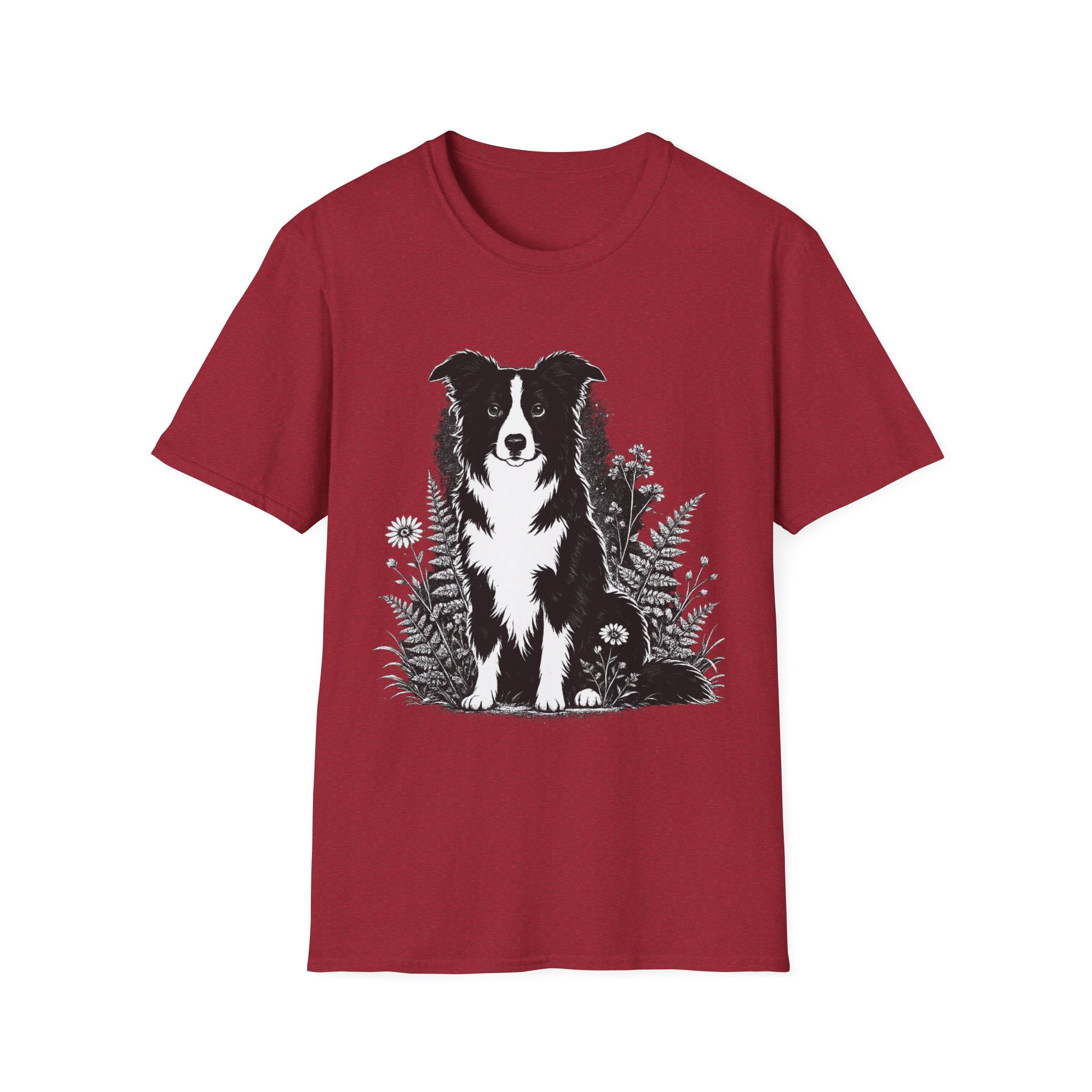 Border Collie Pocket Tee — Minimal Dog Silhouette T-Shirt - Image 43