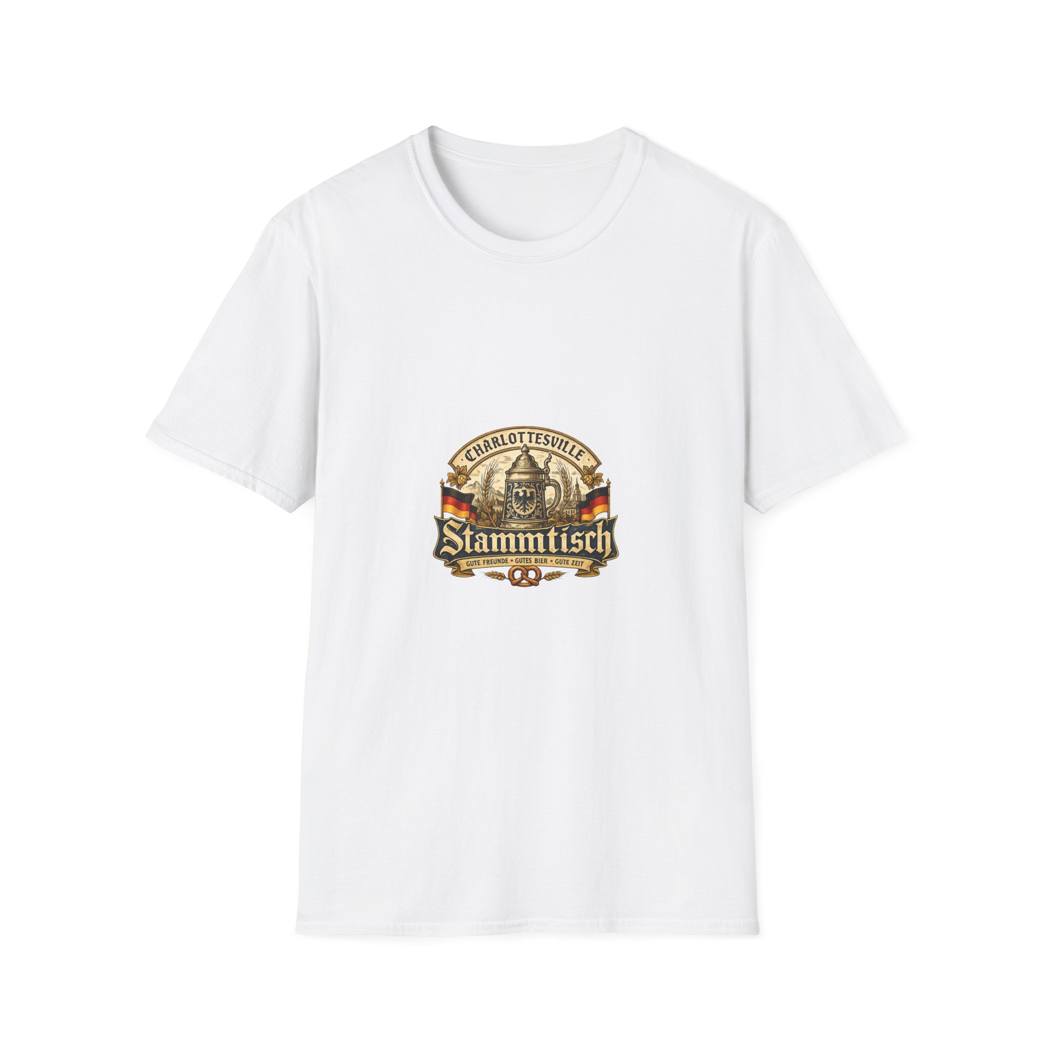 Stammtisch Charlottesville T‑Shirt — Vintage German Pub Design