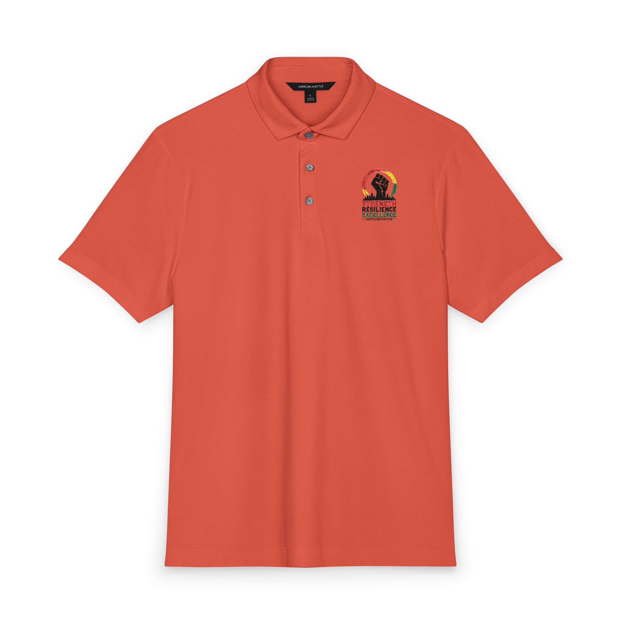 Men's Polo Shirt — Colorful Lion Crest Embroidered Logo - Image 2